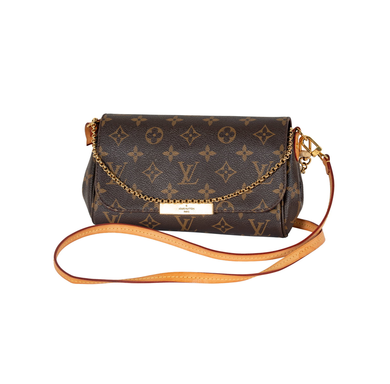 Vintage Louis Vuitton Monogram PM: with metal label to interior, 5 x 9 1/2 in.