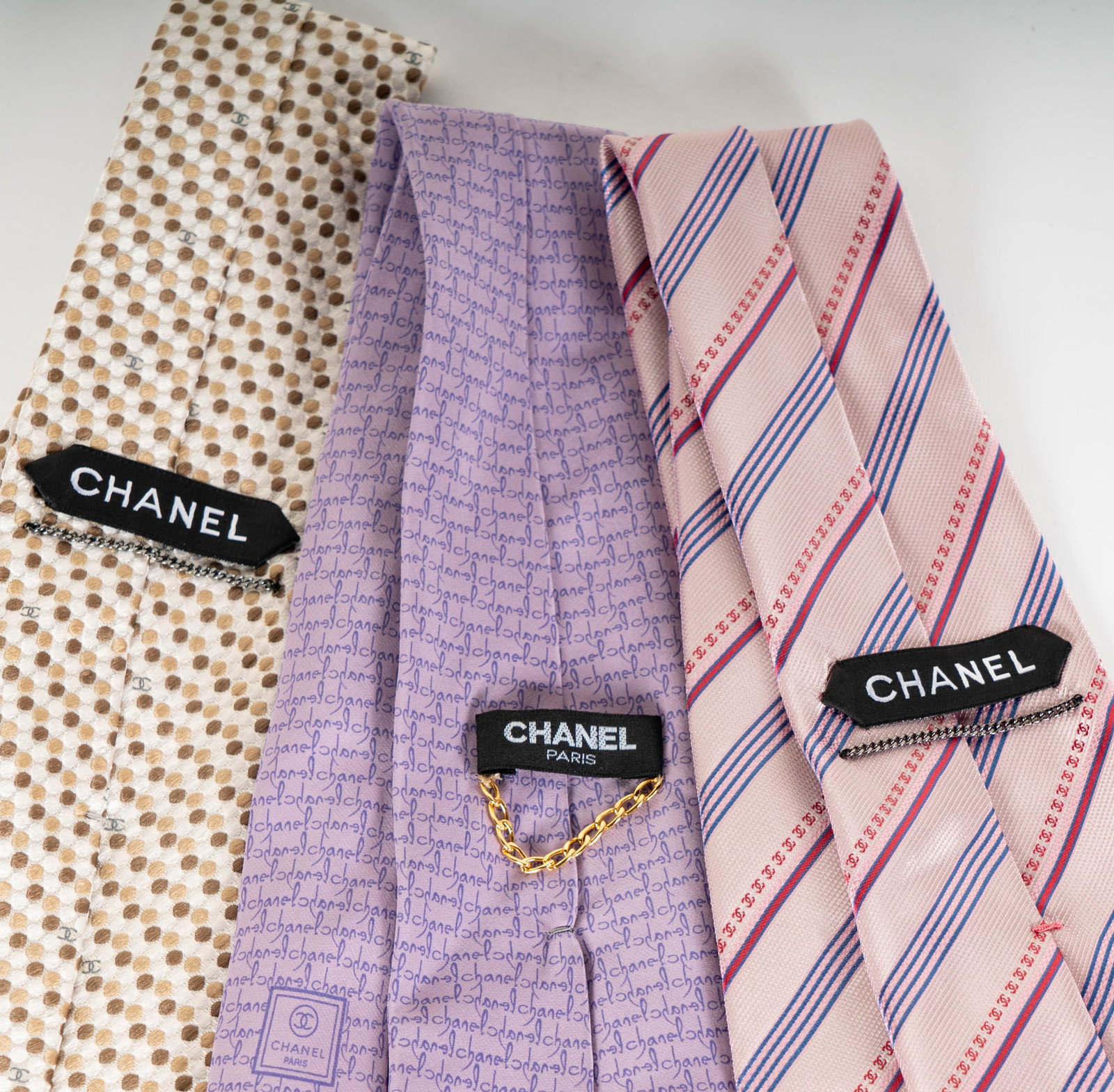 Three Chanel Silk Neckties - 3