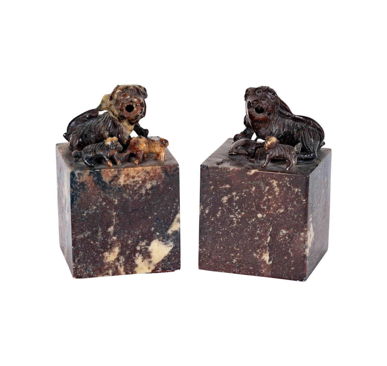 Pair of Chinese Stone Foo Lions (1 of 10)