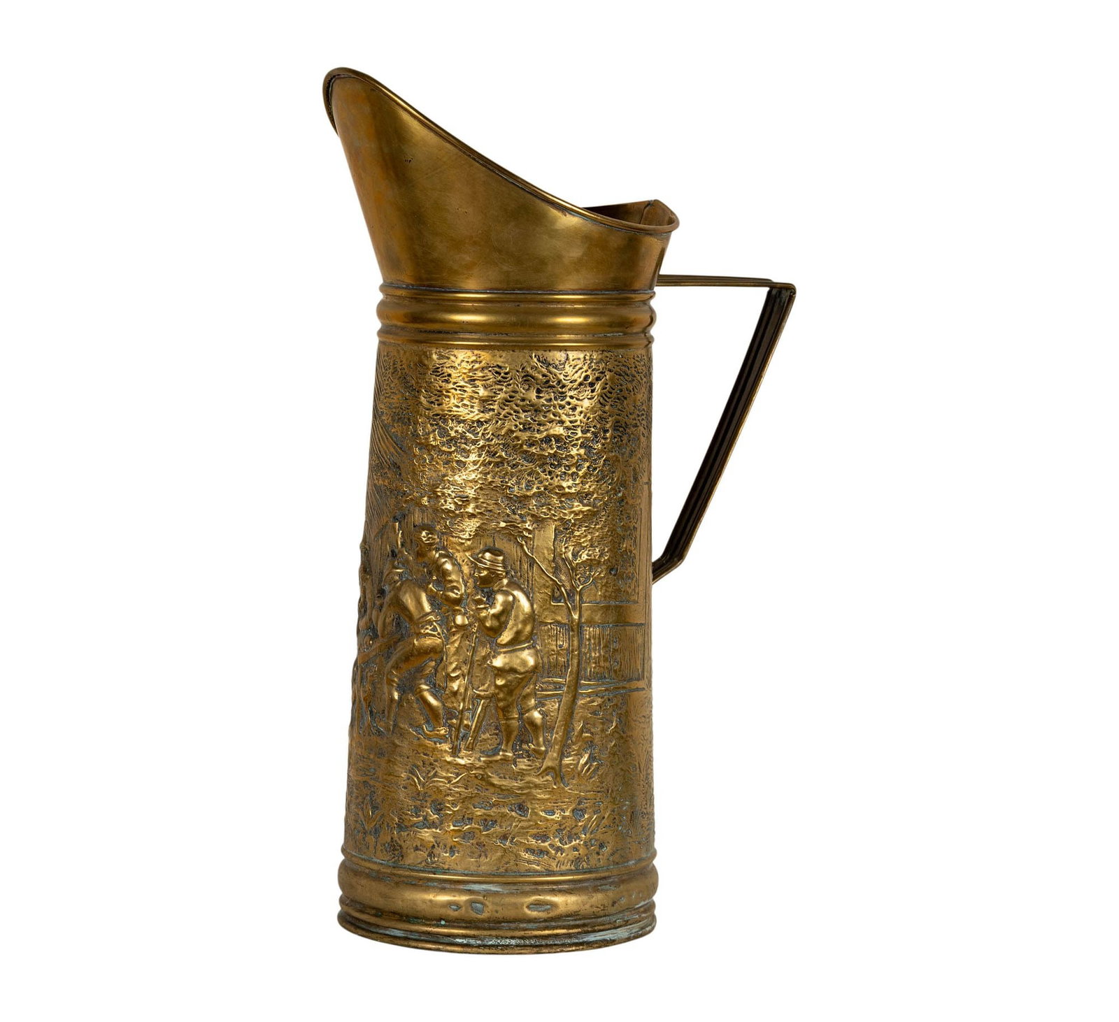 Belgian Brass Repousse Large Pitcher (1 of 9)