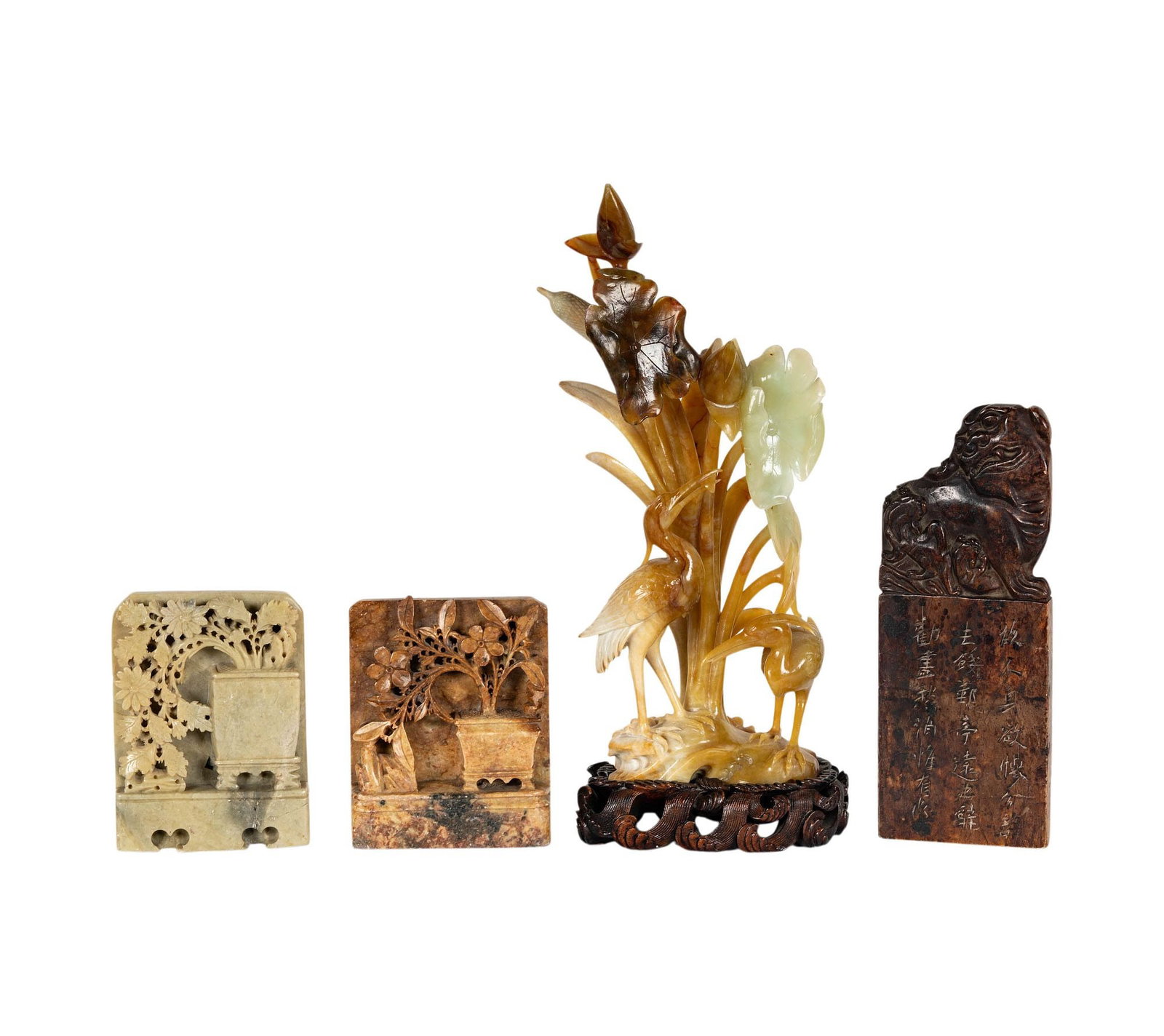 Three Chinese Stone Carved Items (1 of 11)