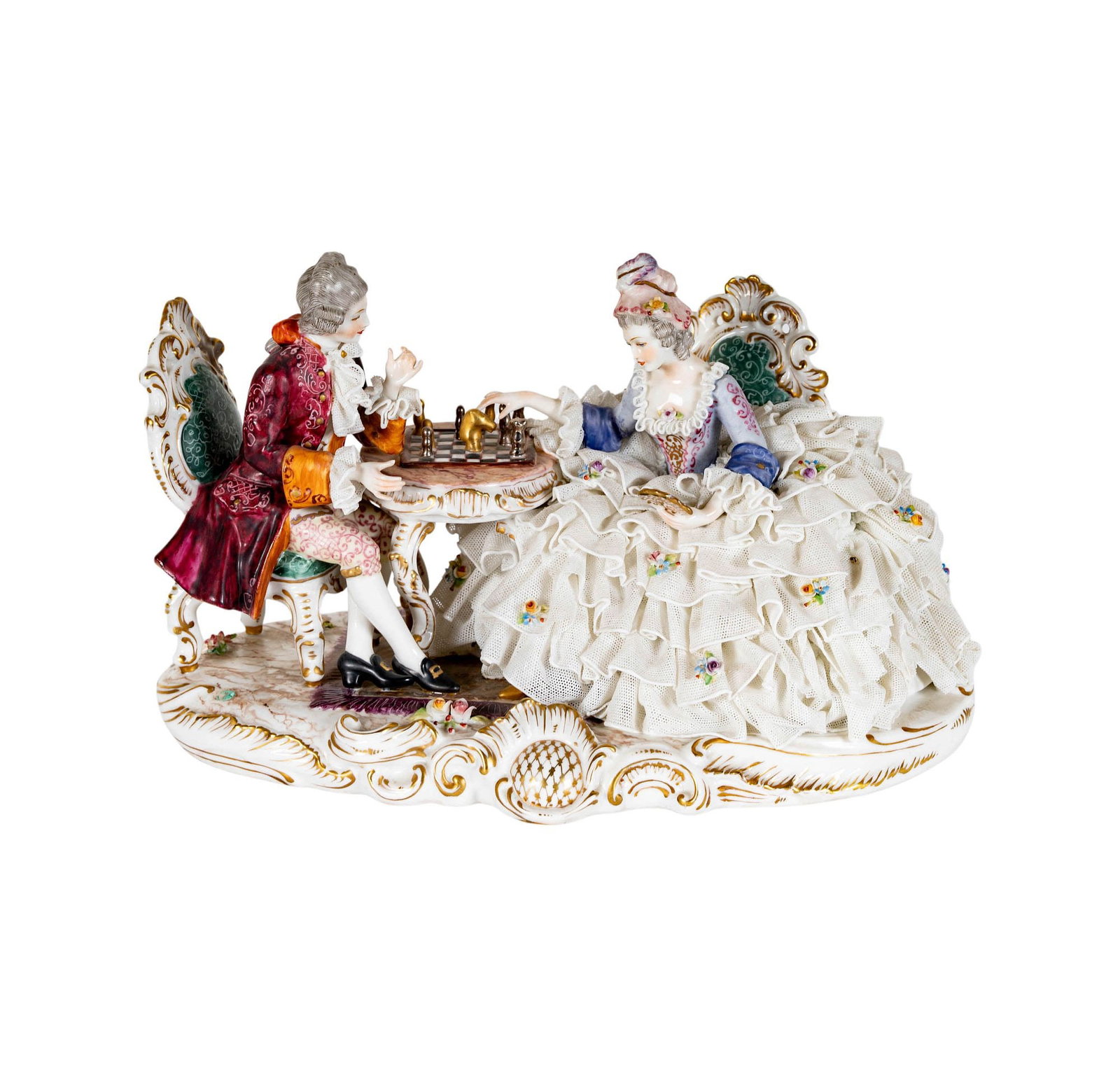 Capodimonte Laced Porcelain Figural Group (1 of 19)