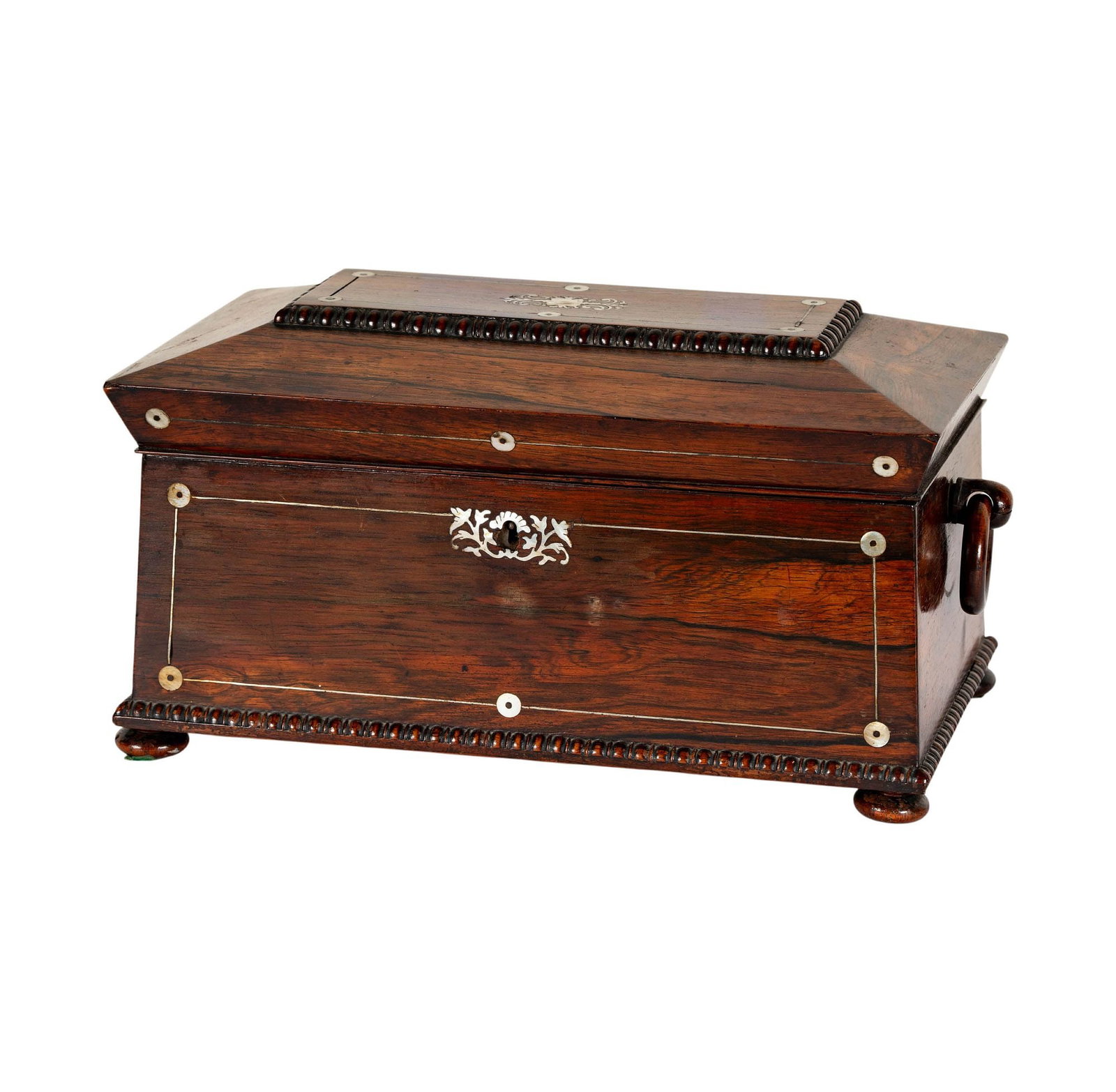 Mahogany Inlaid Tea Caddy (1 of 12)