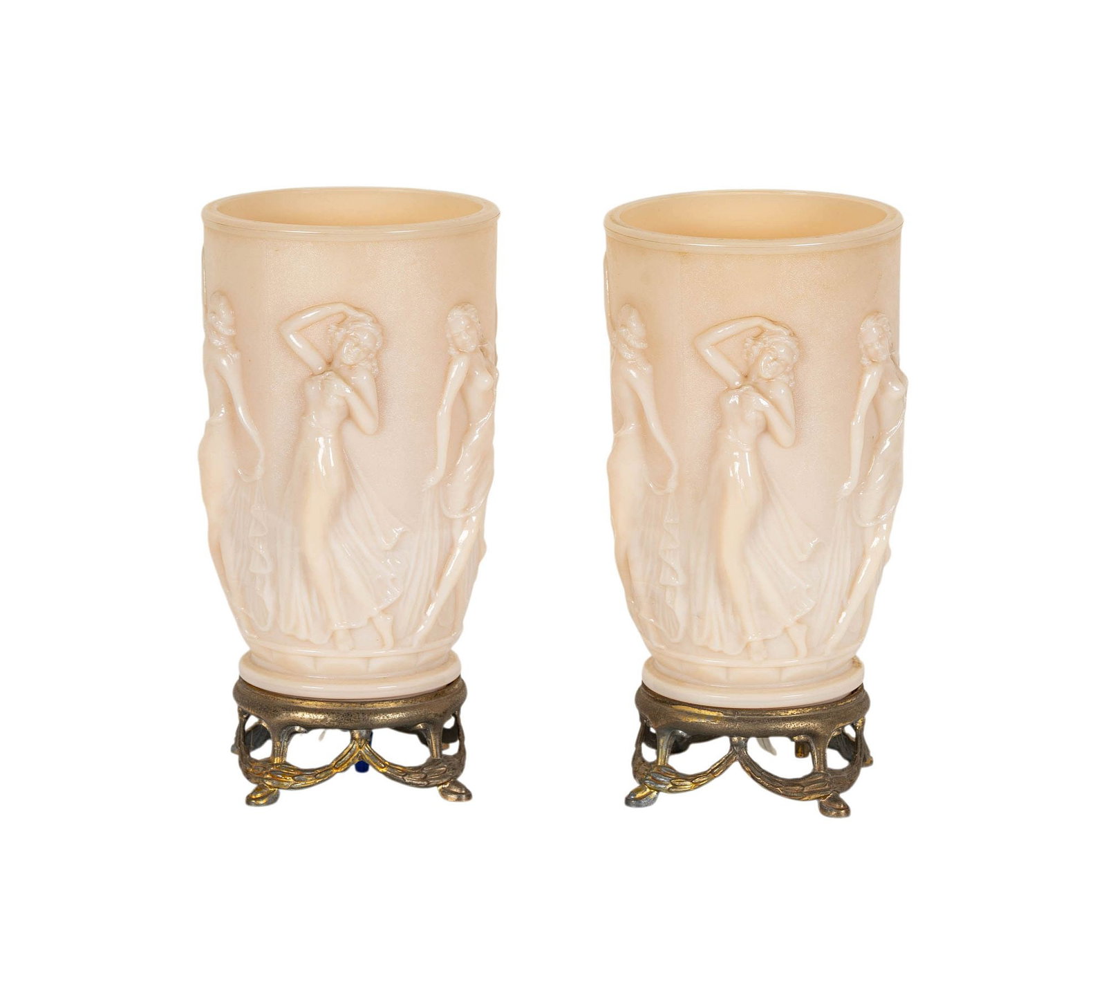 Pair of Aladdin Alacite Dancing Ladies Electric Urns (1 of 12)