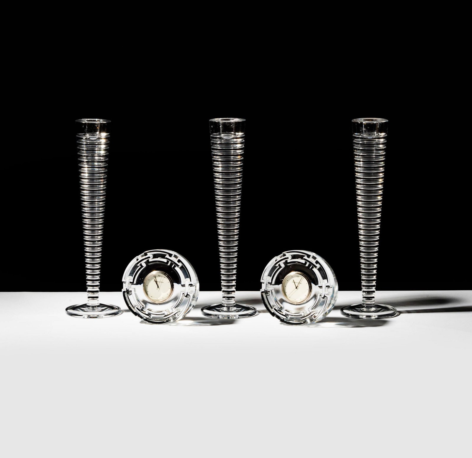 Group of Steuben Glass Candlesticks and Clocks (1 of 15)