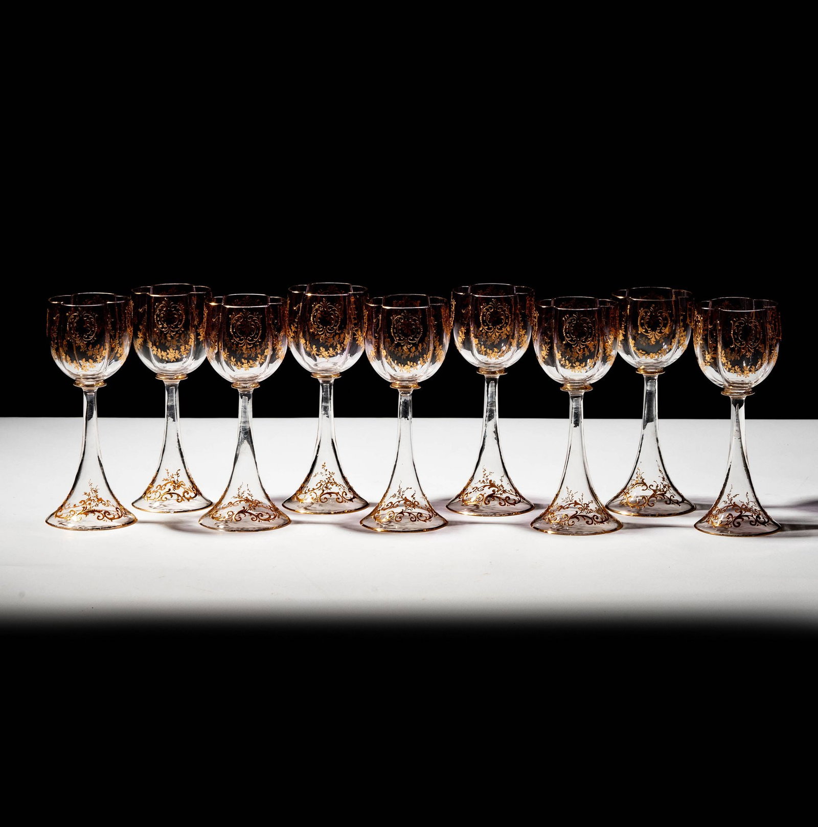 Nine Glass Painted Bohemian Stemware (1 of 13)