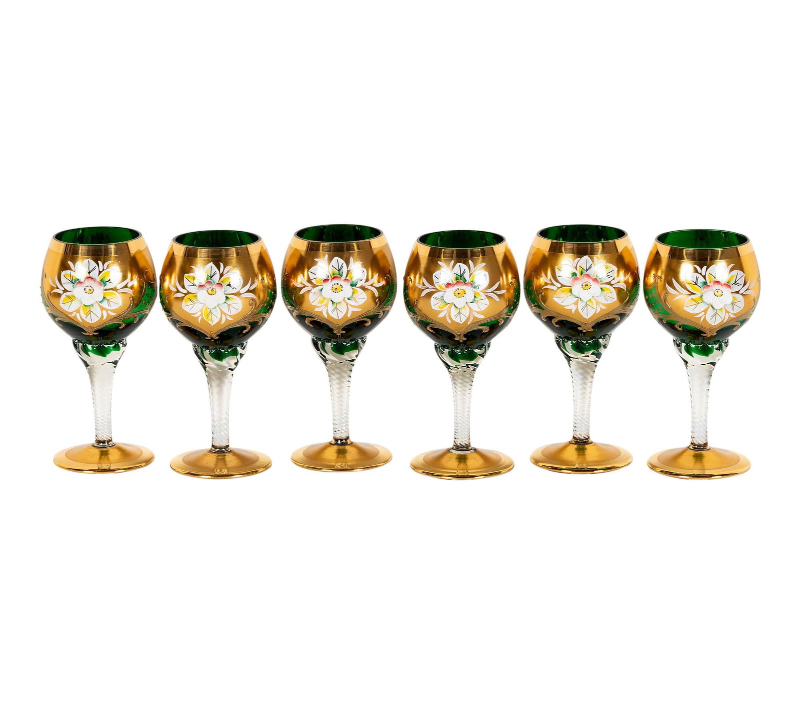 Six Italian Decorated Wine Glasses (1 of 11)