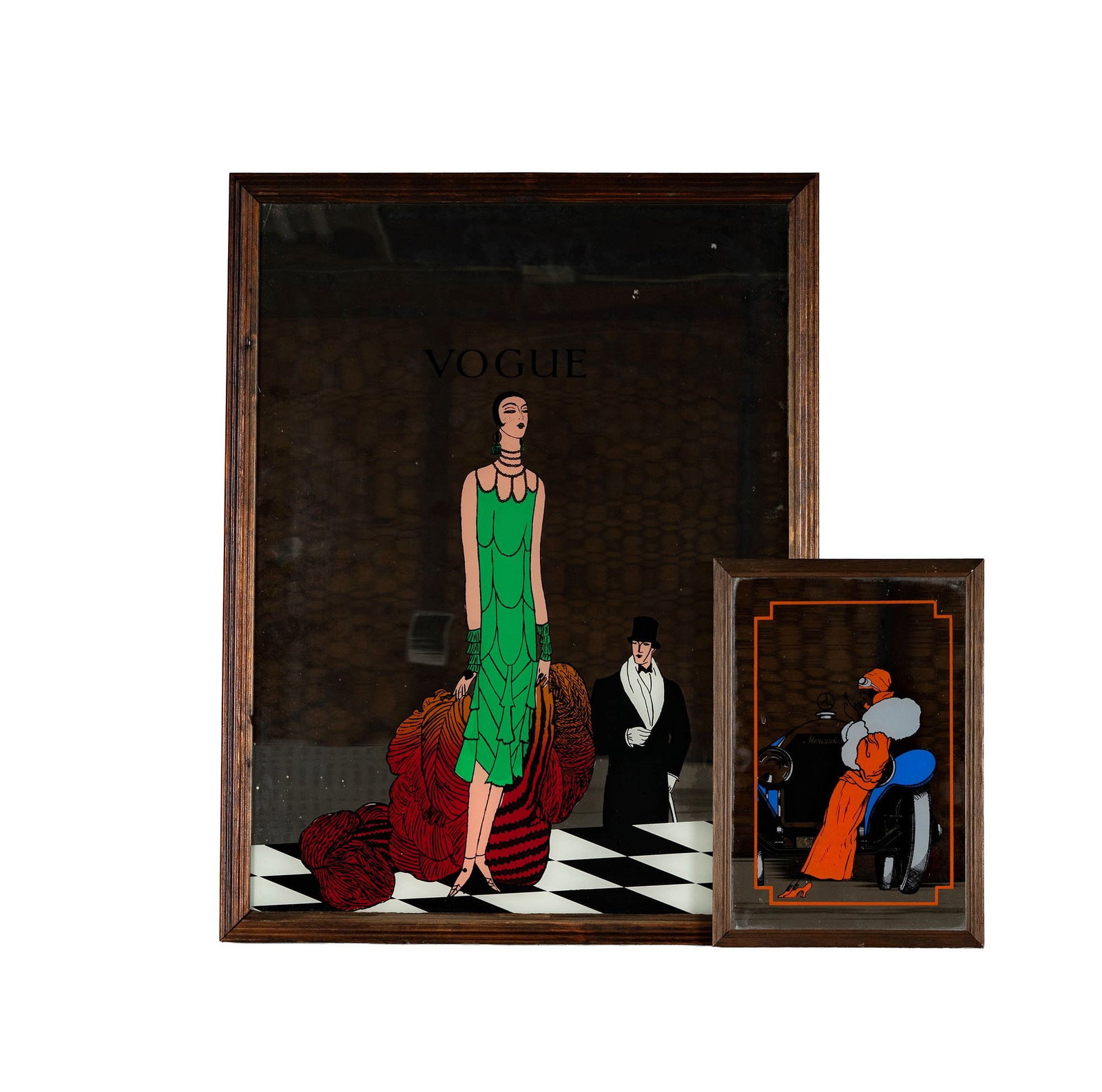 Two Vintage Reverse Painted Fashion Mirrors (1 of 8)
