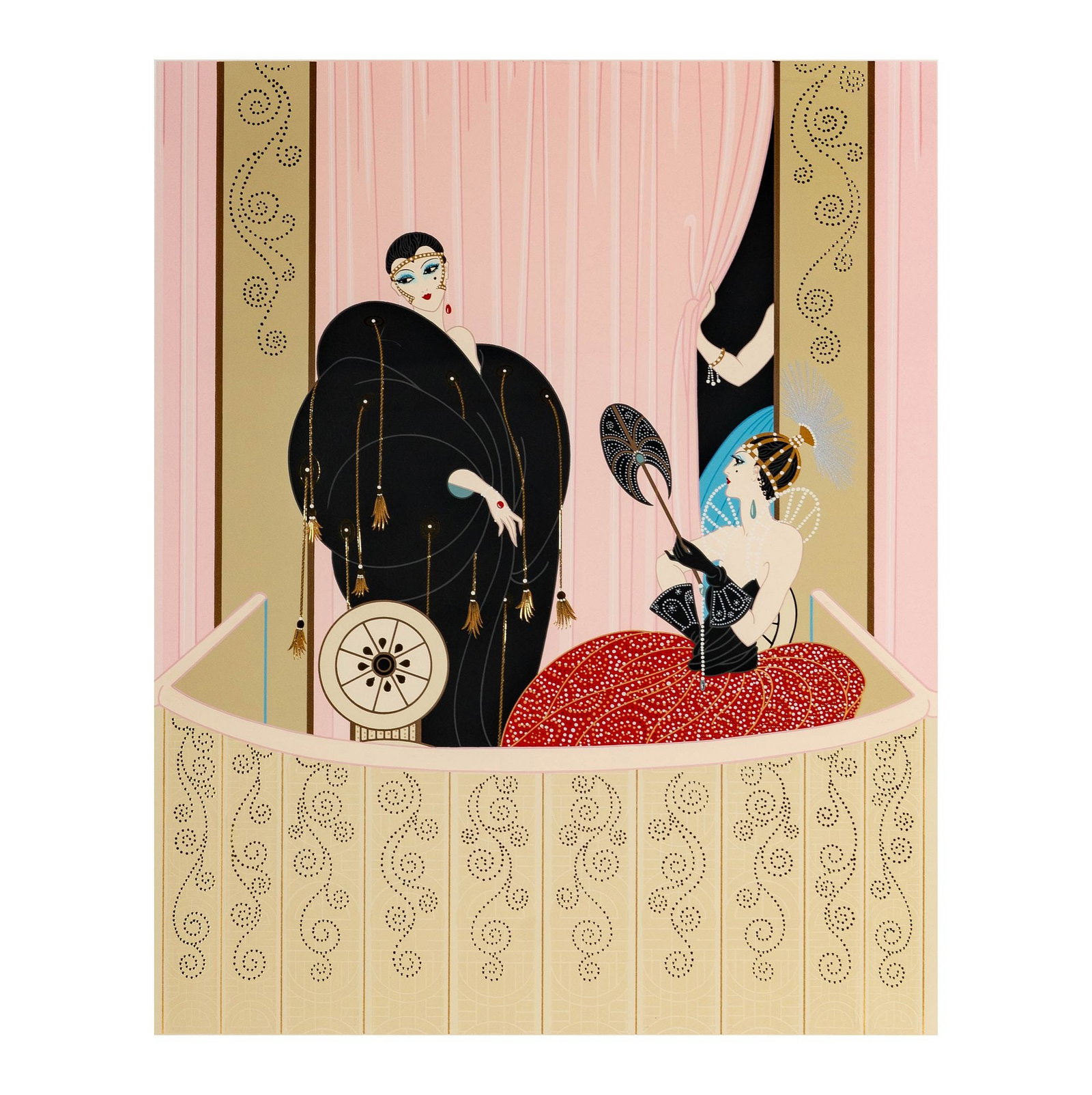 Erte (Romain de Tirtoff, 1892-1990), Loge de Theatre: signed lower right, 105/300, with blind stamp lower left, sight: 32 3/4 x 26 3/4 in., frame: 33 1/4 x 27 1/4 in.