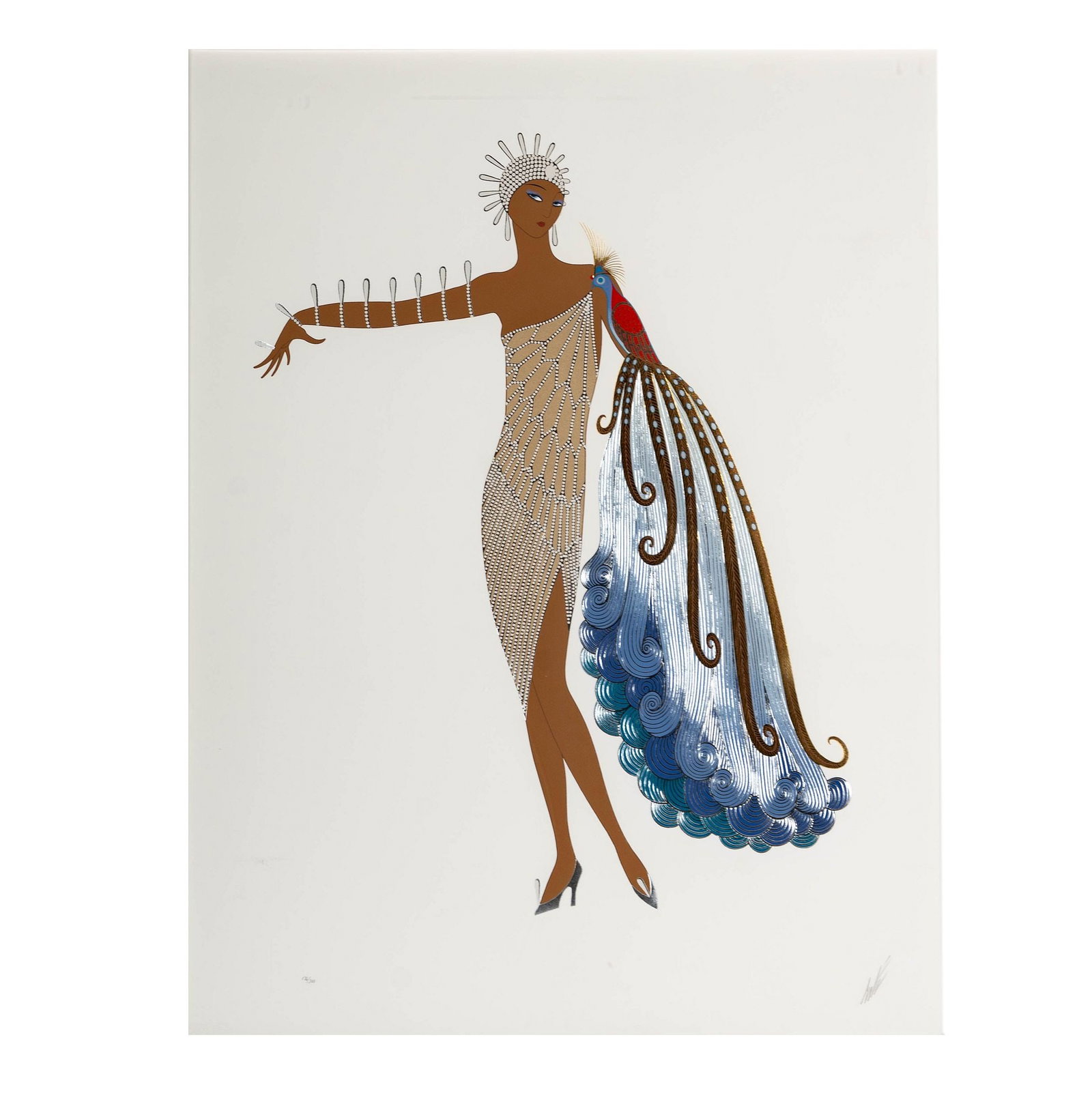 Erte (Romain de Tirtoff, 1892-1990), Diva II: serigraph, 136/200, signed lower right, sight: 35 1/2 x 27 1/2 in., frame: 36 1/4 x 28 1/4 in.
