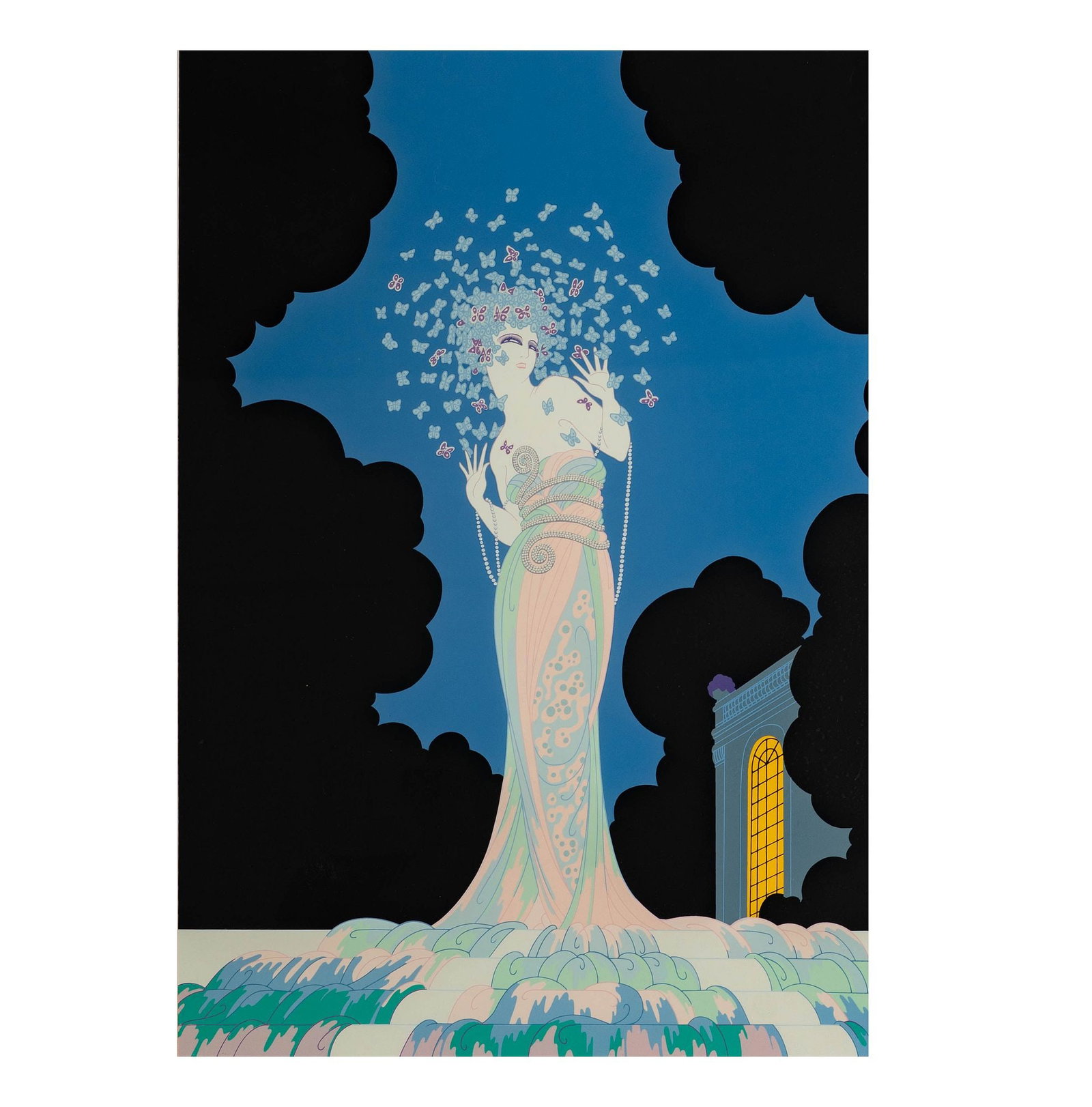 Erte (Romain de Tirtoff, 1892-1990), Fantasia: serigraph, signed lower right, numbered lower left "AP 55/55", sight: 32 1/2 x 23 1/2 in., frame: 37 1/2 x 28 1/2 in.