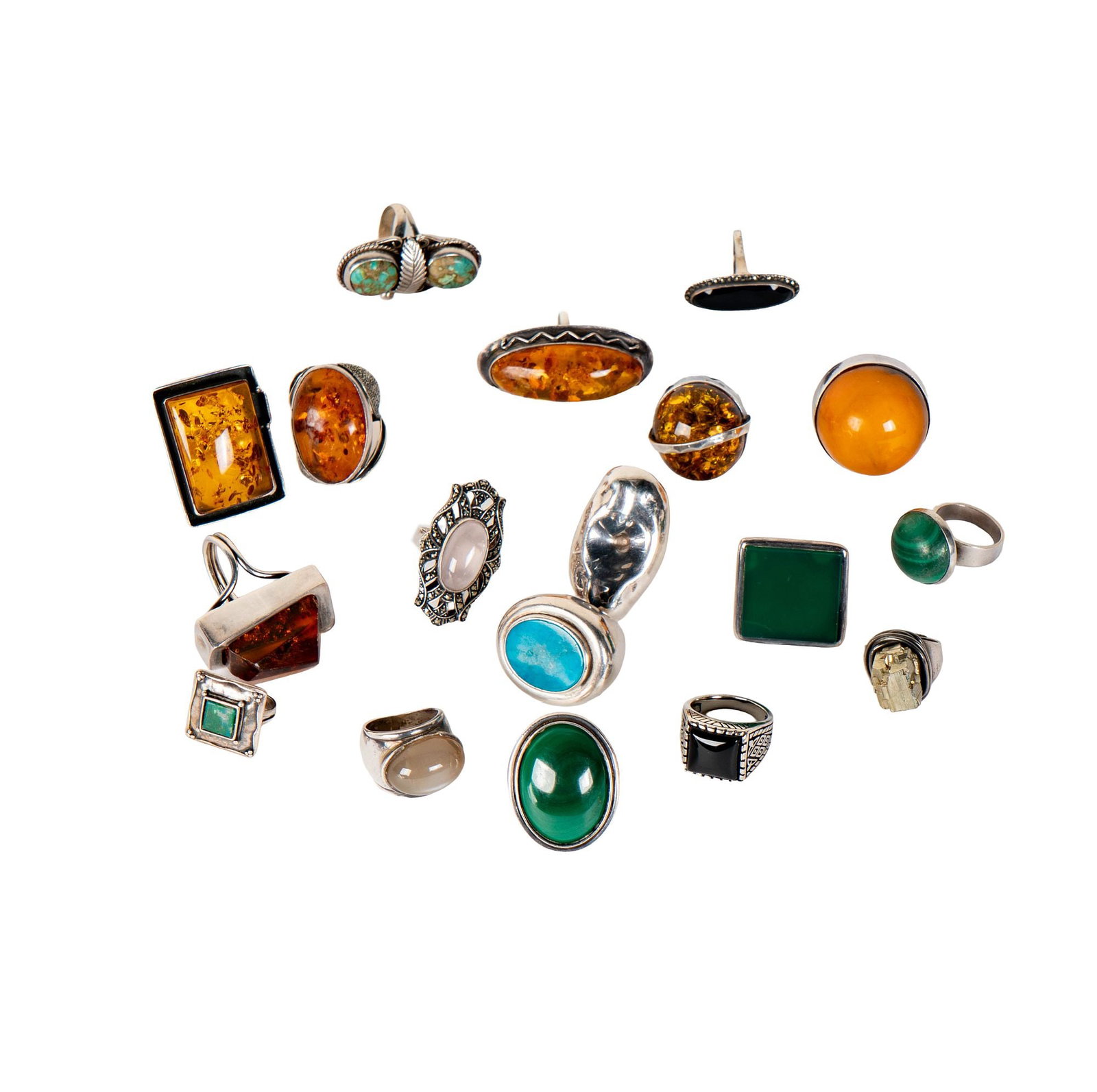 Large Collection of Sterling Rings (1 of 11)