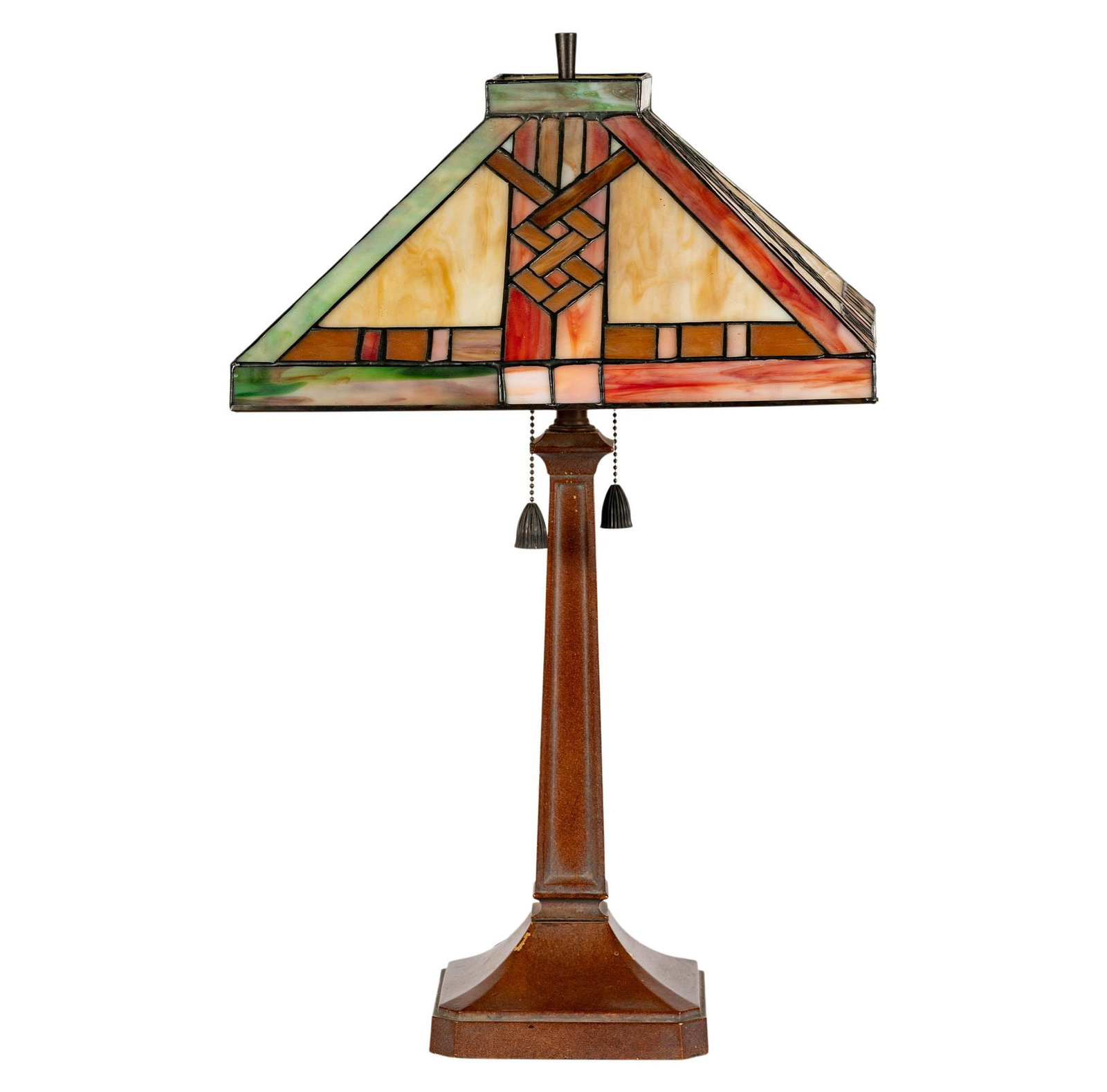 Arts and Crafts Slag Glass Table Lamp (1 of 14)