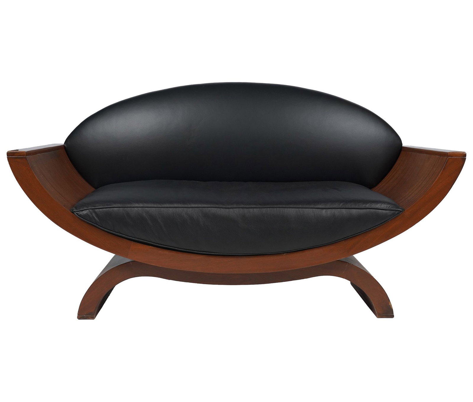 French Art Deco-Style Sofa: 34 x 61 3/4 x 26 1/2 in., seat height: 18 in.