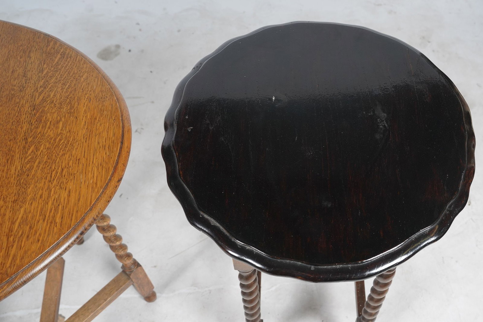 Two Assorted Turned Oak Side Tables - 12