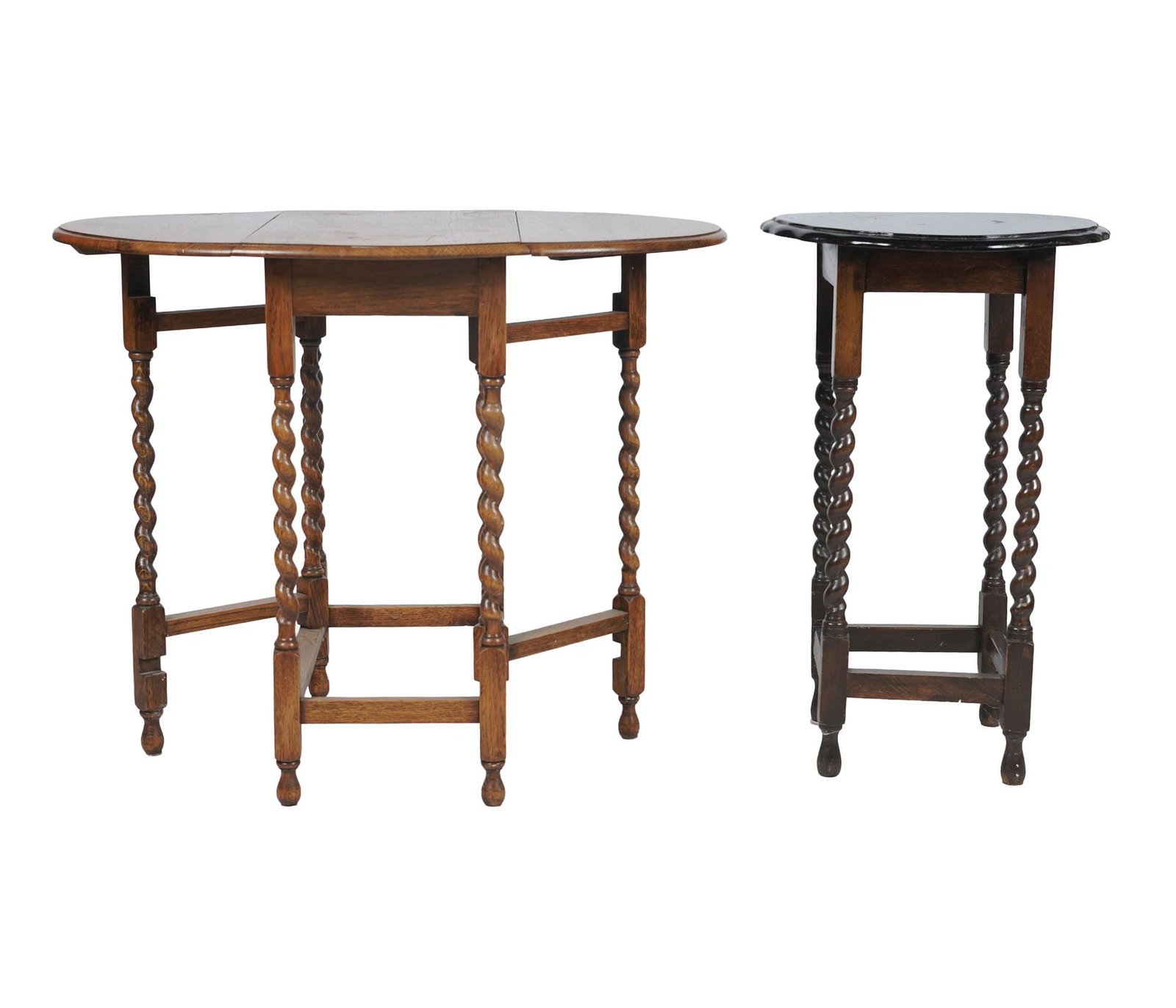 Two Assorted Turned Oak Side Tables (1 of 12)