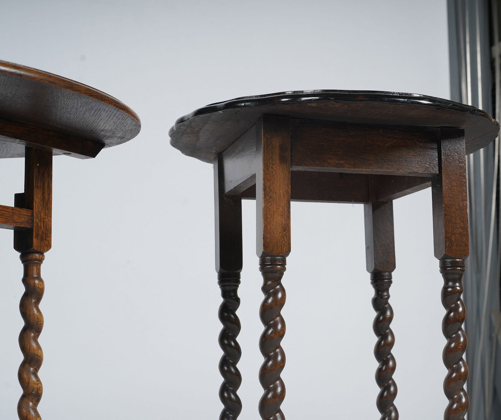 Two Assorted Turned Oak Side Tables - 9