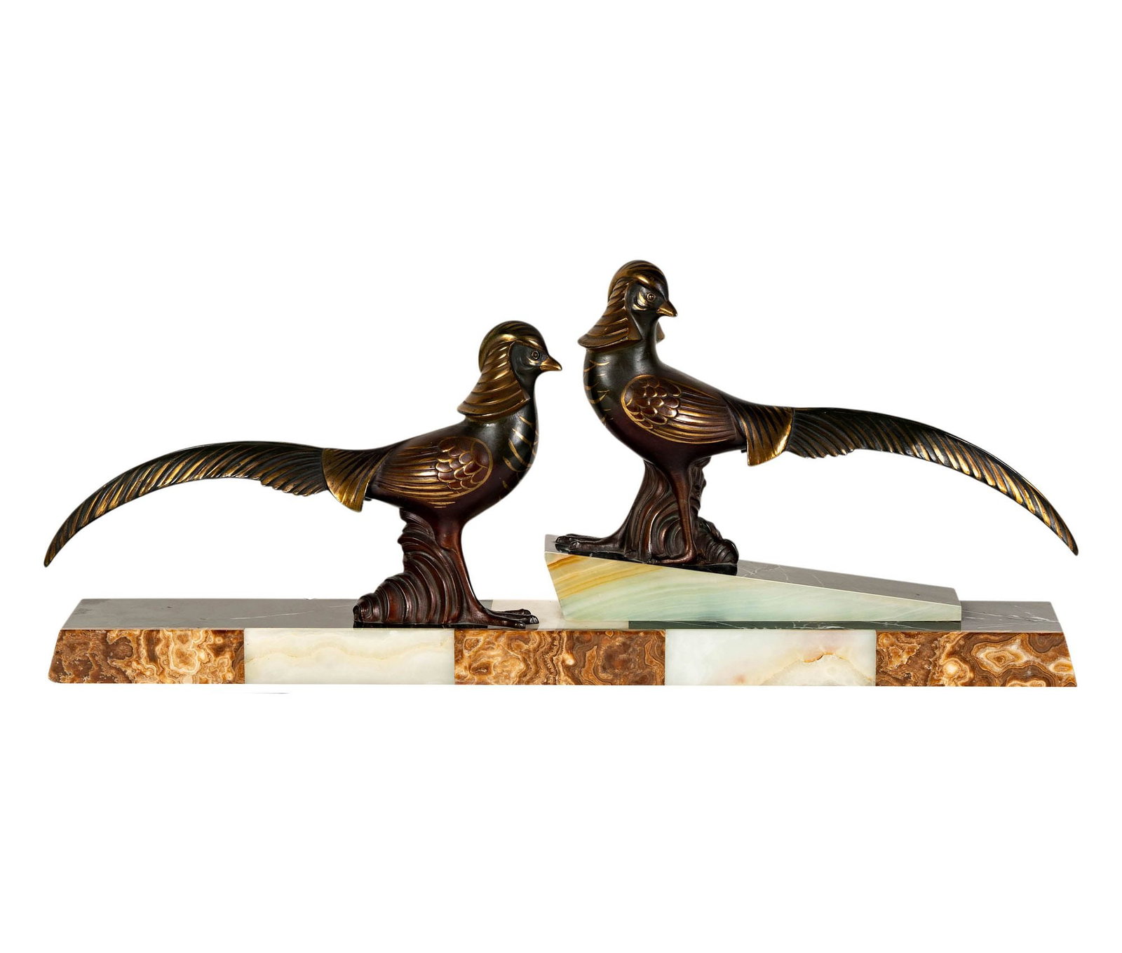 Jean-Baptiste Hugues (French, 1849-1930), Art Deco Pheasants (1 of 14)