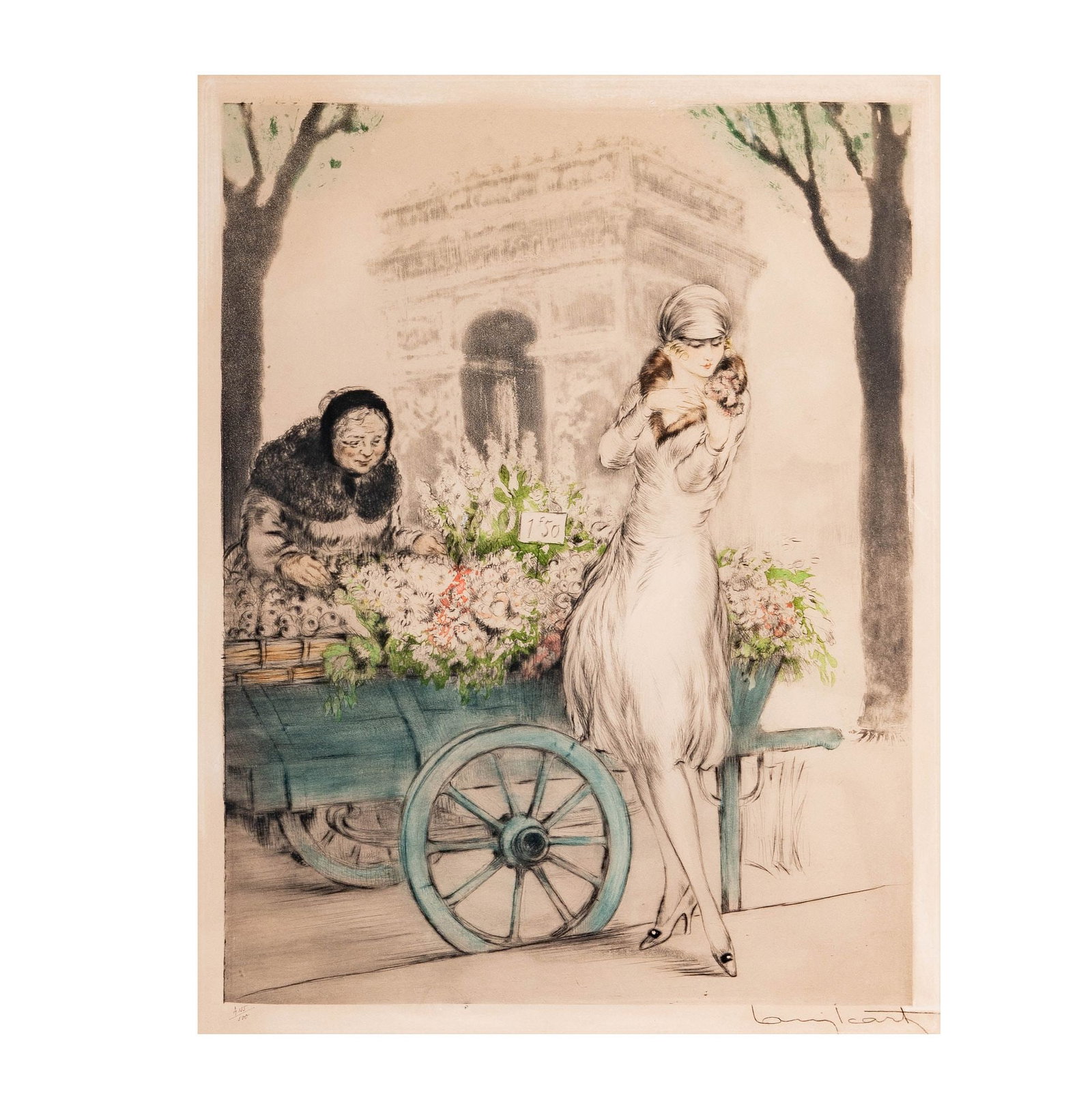 Louis Icart (French, 1888–1950), Flower Seller (1 of 9)