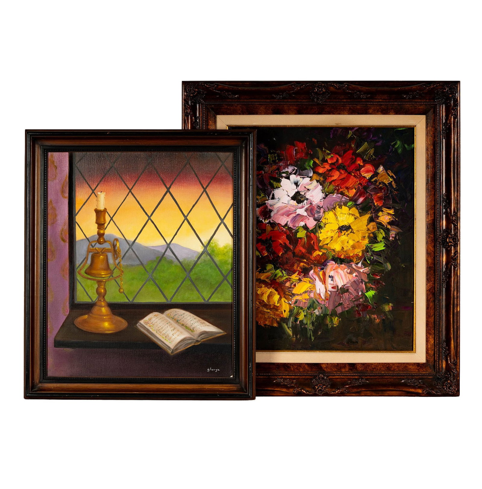 Glorya Kaufman (1930-2025), Two Works (Still Life): each oil on canvas, each signed, smallest: canvas: 24 x 20 in., frame: 28 1/2 x 24 1/2 in., largest: canvas: 24 x 20 in., frame: 33 1/2 x 29 1/2 in.