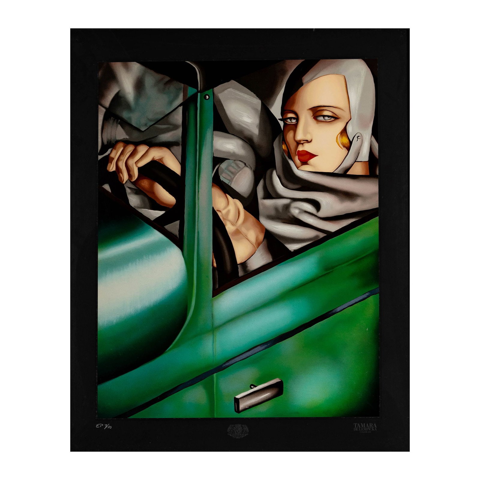 Tamara de Lempicka, Self Portrait: marked EP, ed.7/100, sight: 32 x 25 in., frame: 44 x 36 1/2 in.