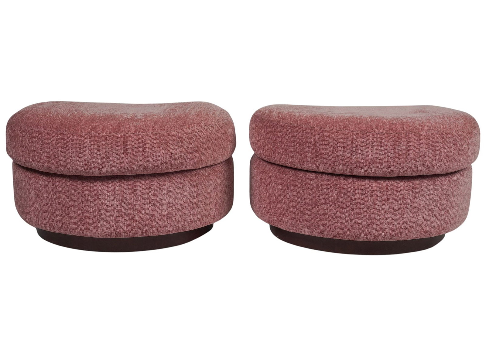 Pair of Modern Blush Upholstered Ottomans (1 of 8)
