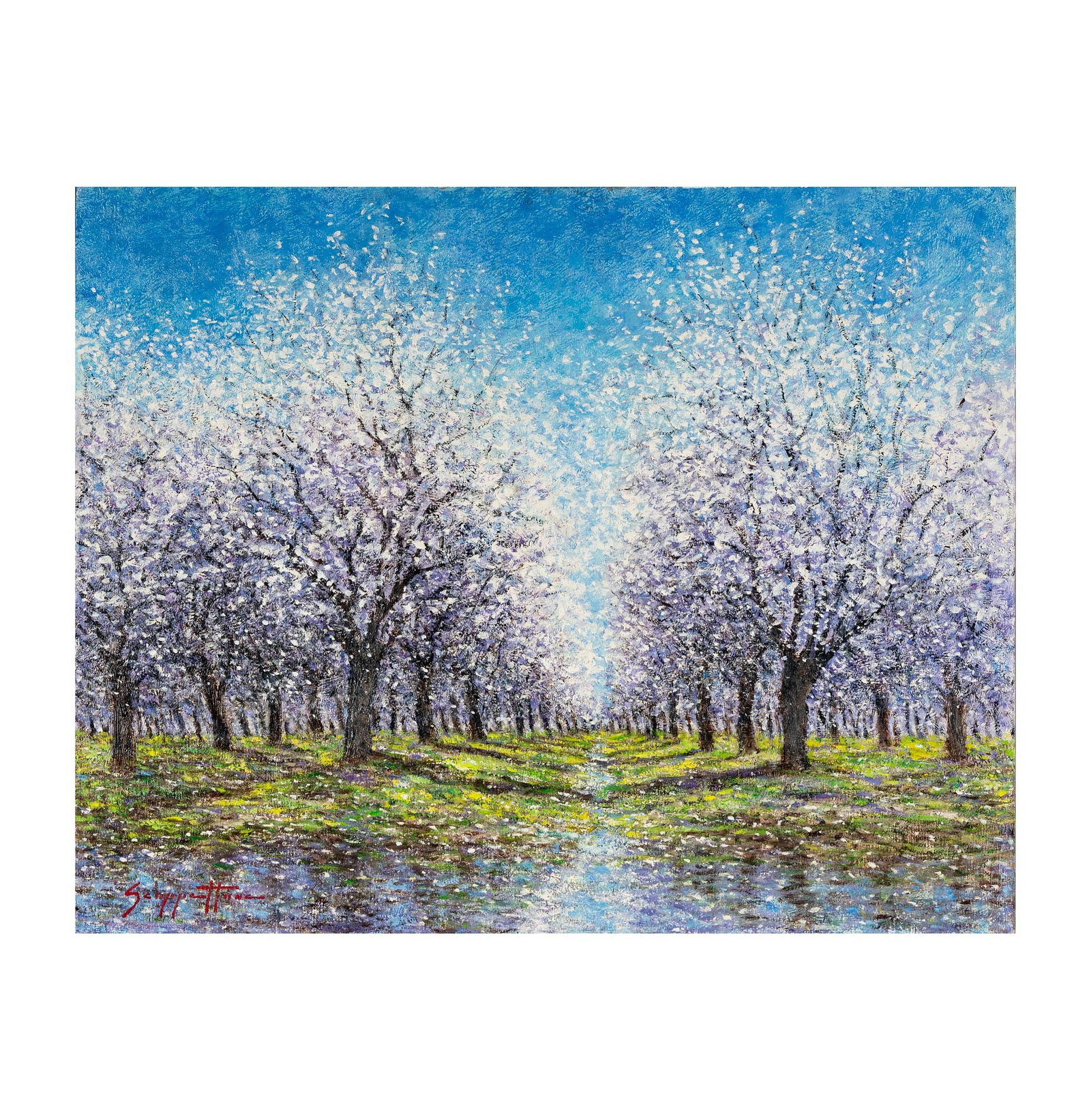 James Scoppettone (American, b.1937): Landscape: signed lower left, canvas: 24 x 30 in., frame: 28 3/4 x 34 1/2 in.