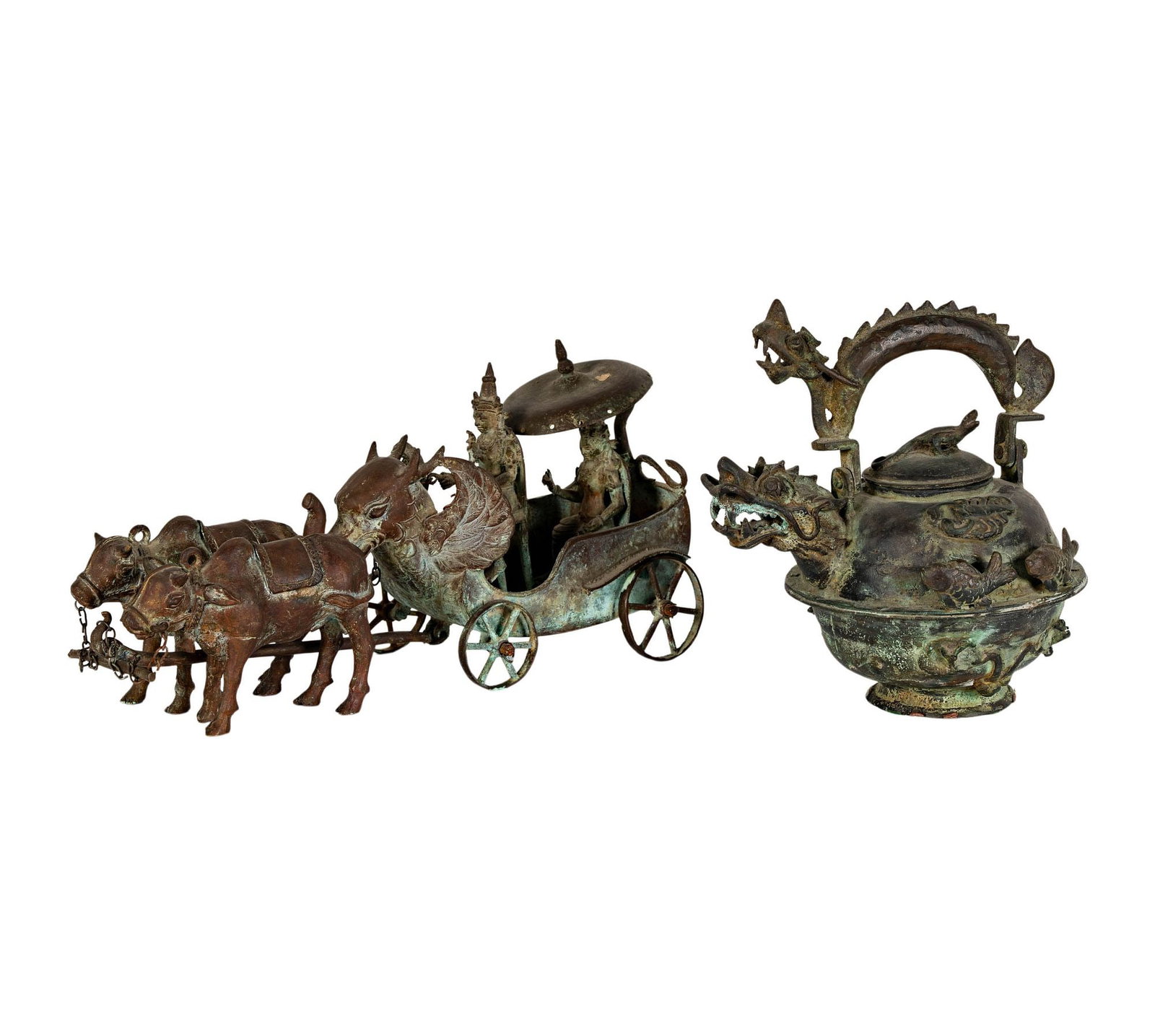 Asian Bronze Teapot and Carriage Group (1 of 20)