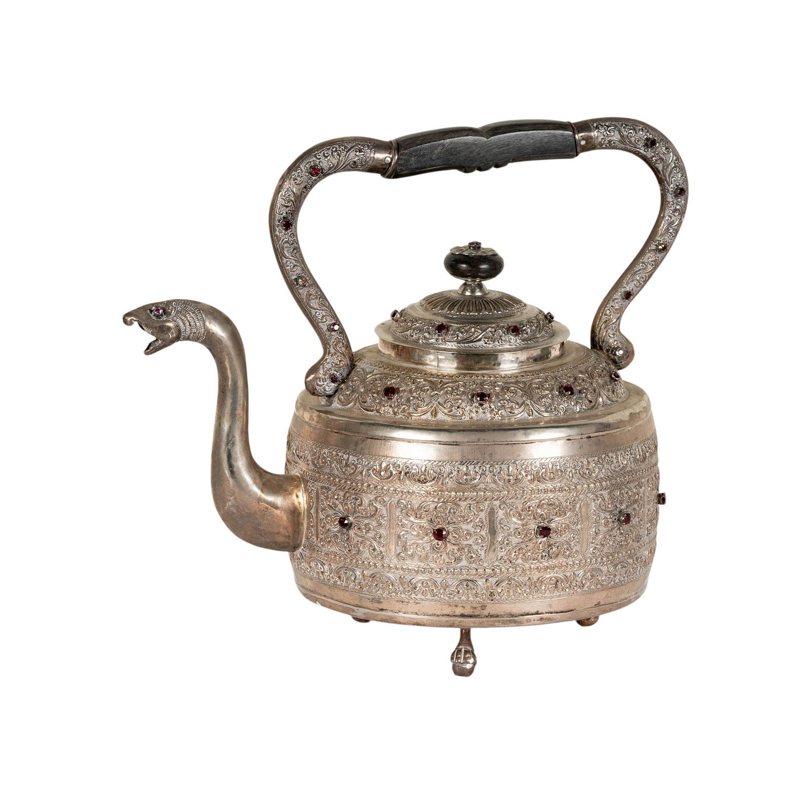 Indian Decorated Silverplate Kettle (1 of 10)