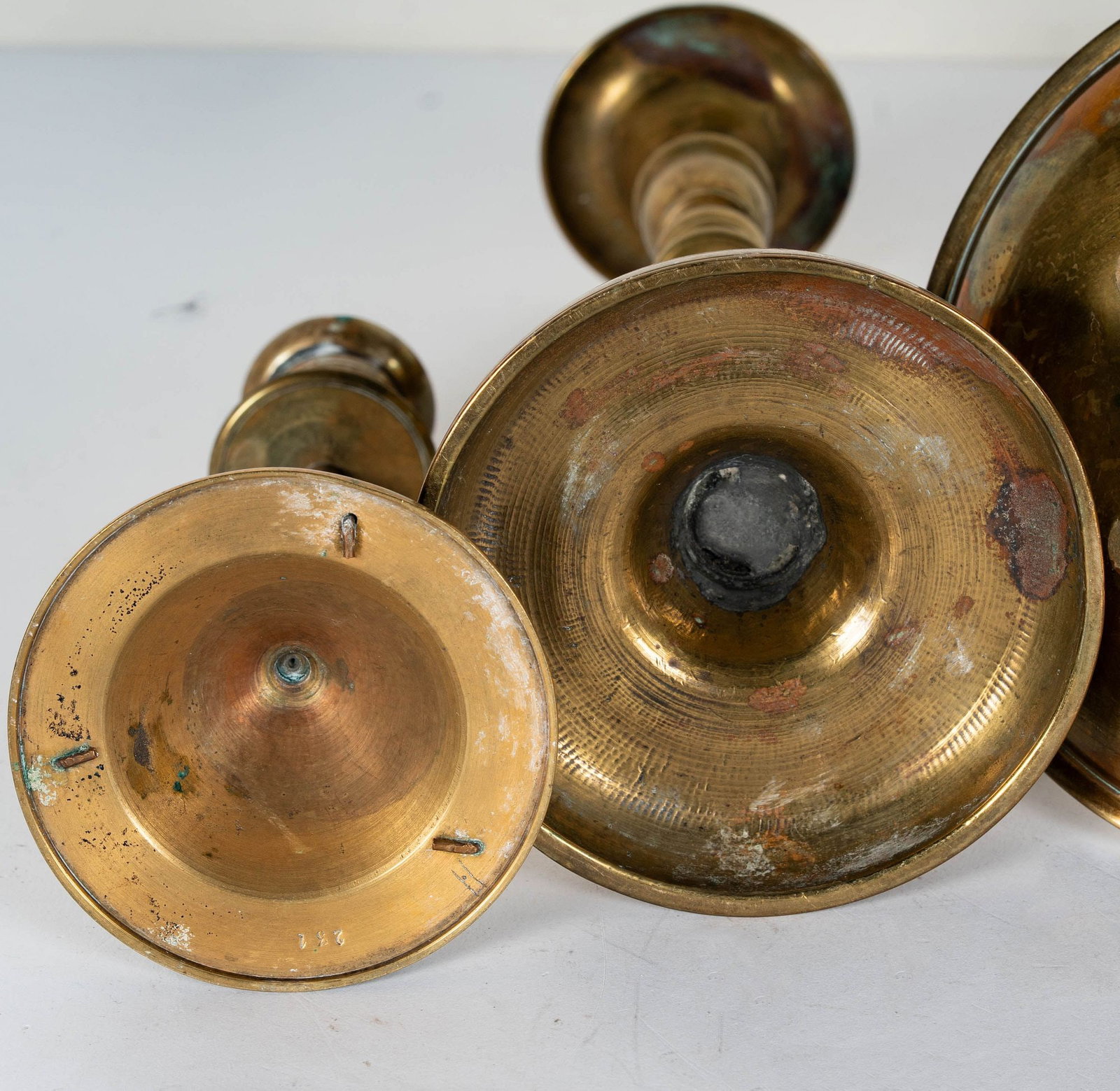 Six Assorted Brass Candlesticks - 13