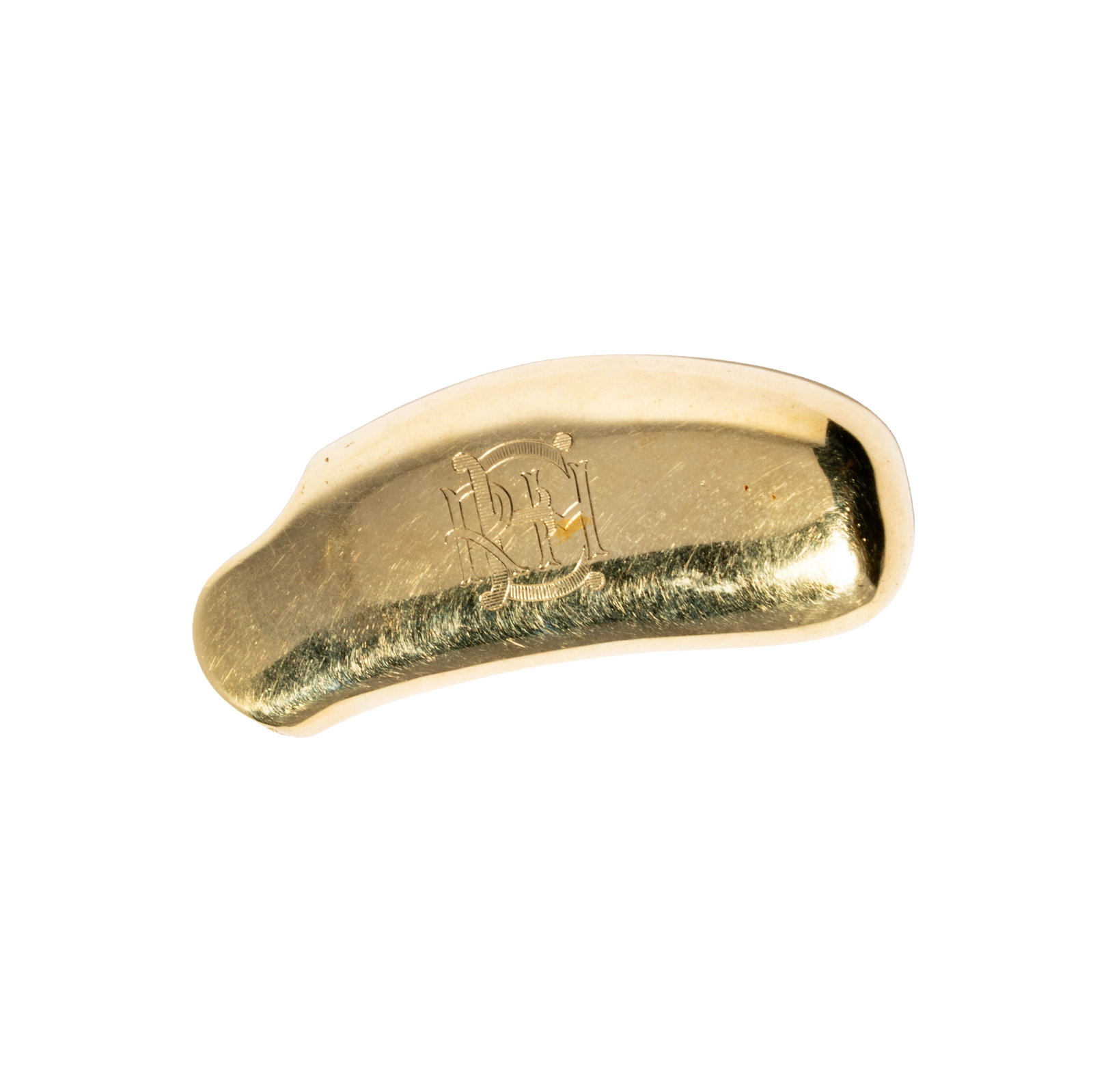 14 Karat Yellow Gold Engraved Lighter Case: measuring 2-3/4 inches tall, weighing 46.9 grams;