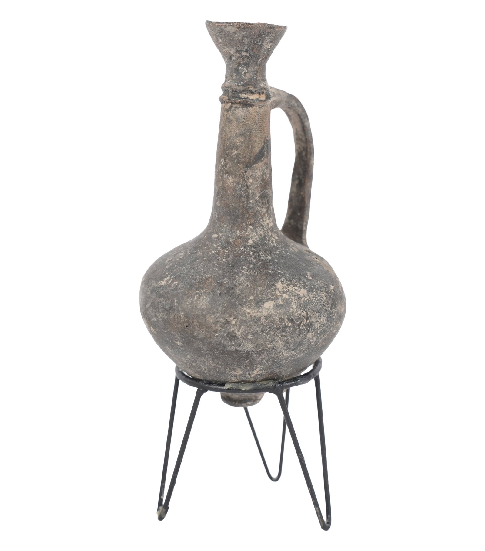 Archaic Vessel on Metal Stand: in acrylic case, vessel: 5 1/2 x 4 x 4 in., case: 10 x 6 1/4 x 6 1/4 in.