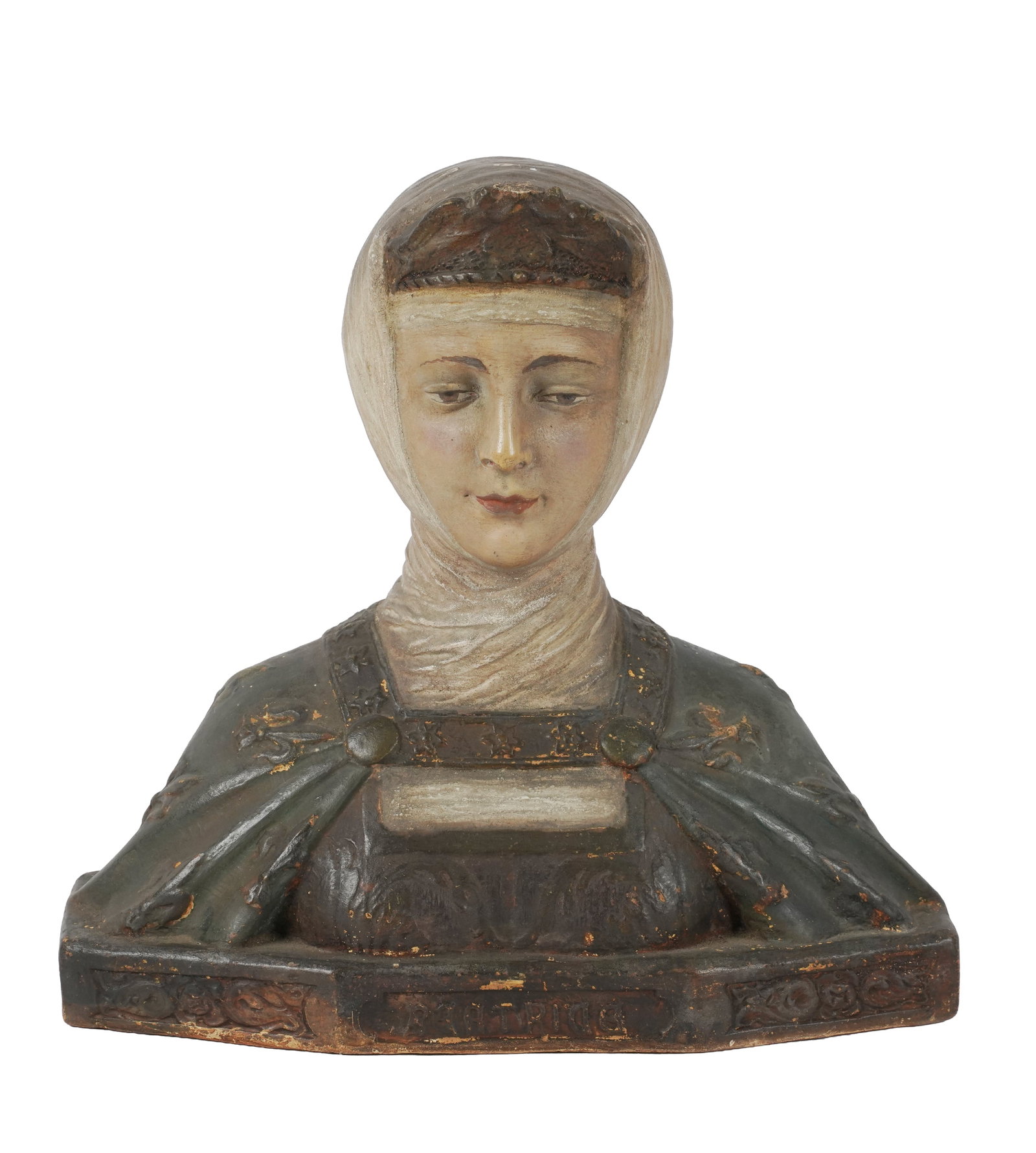 Italian Terracotta Bust of a Woman: 13 x 13 x 5 in.