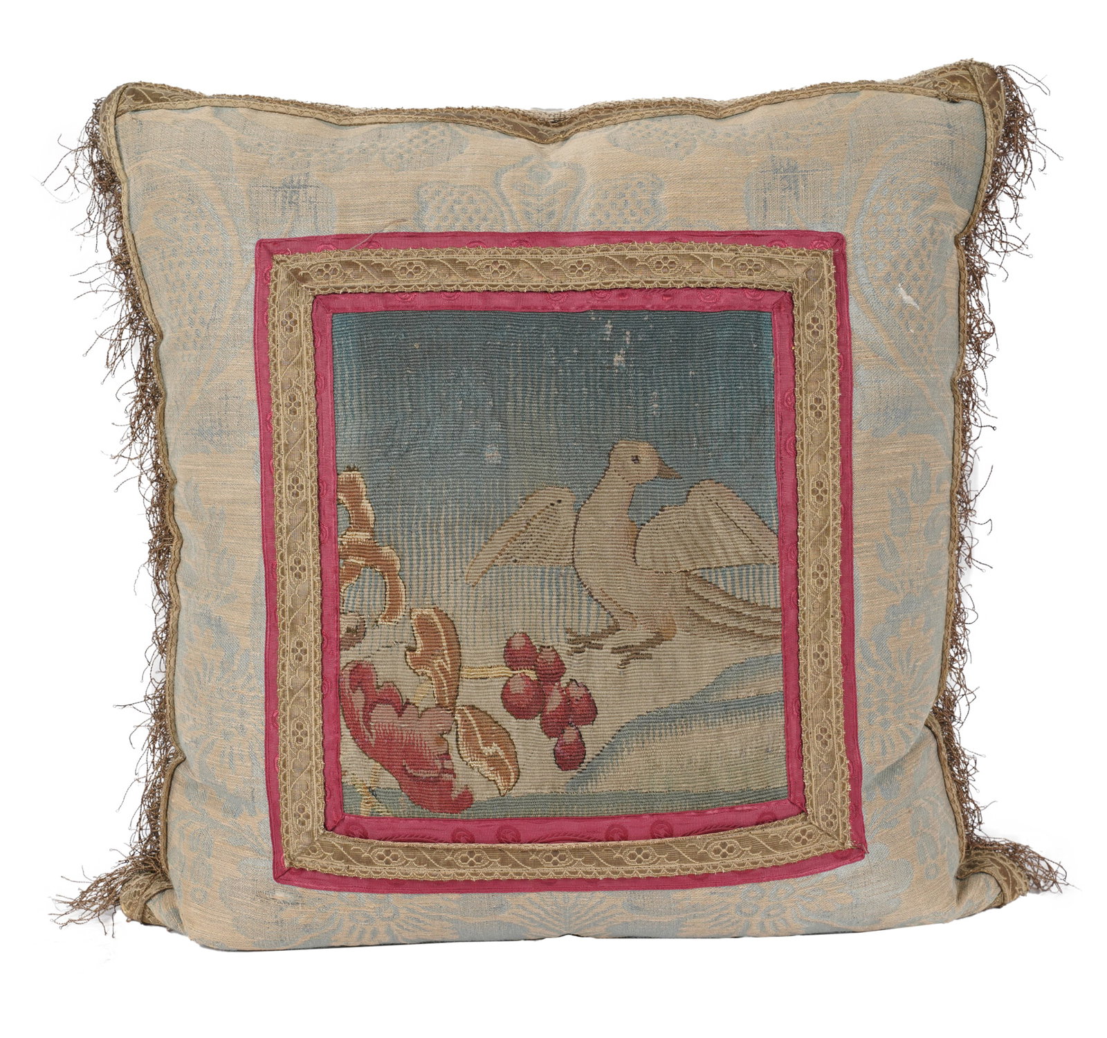 Tapestry Fragment Pillow: 19 1/2 x 19 1/2 in.