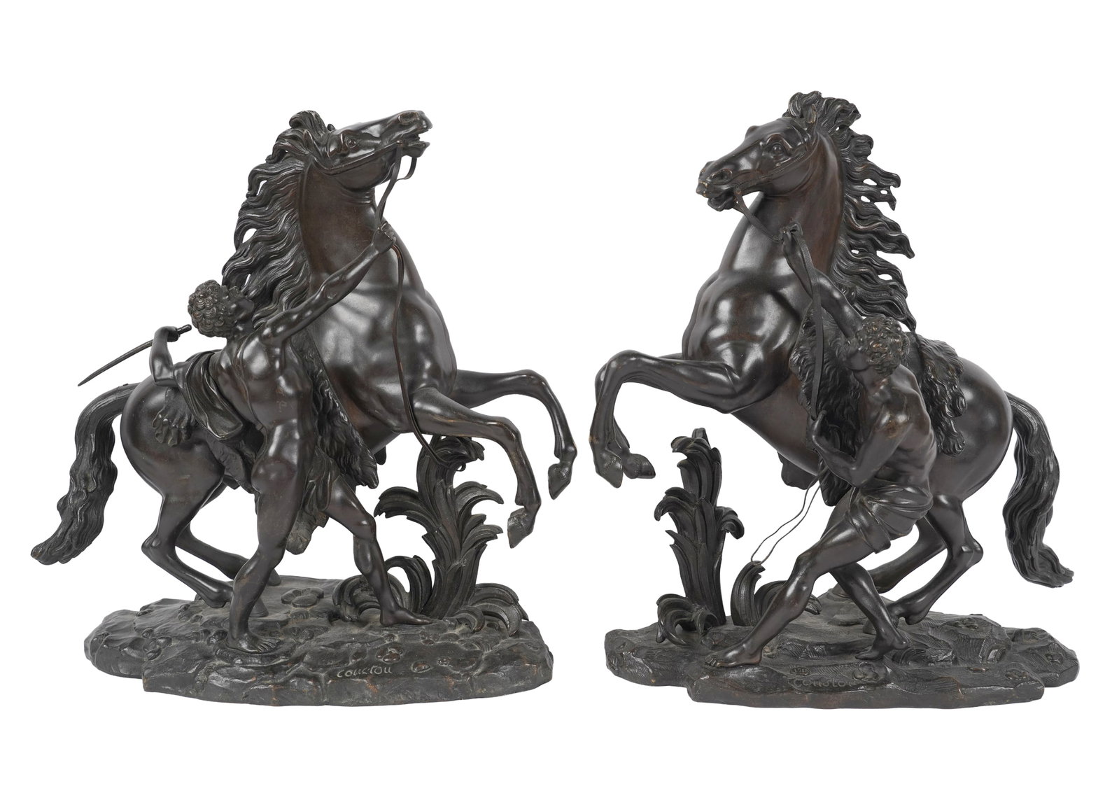After Guillaume Coustgou, Pair of Bronze Marly Horses (1 of 10)