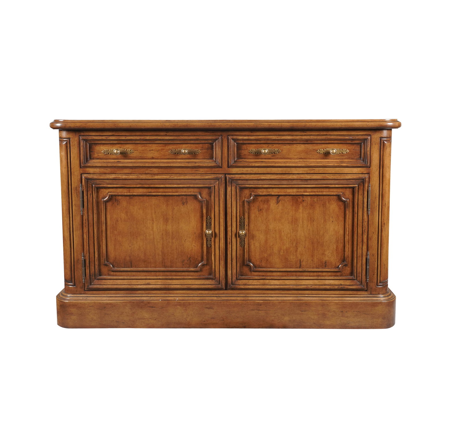 Contemporary Walnut Two-Door Buffet: 39 1/2 x 63 1/2 x 18 1/4 in.