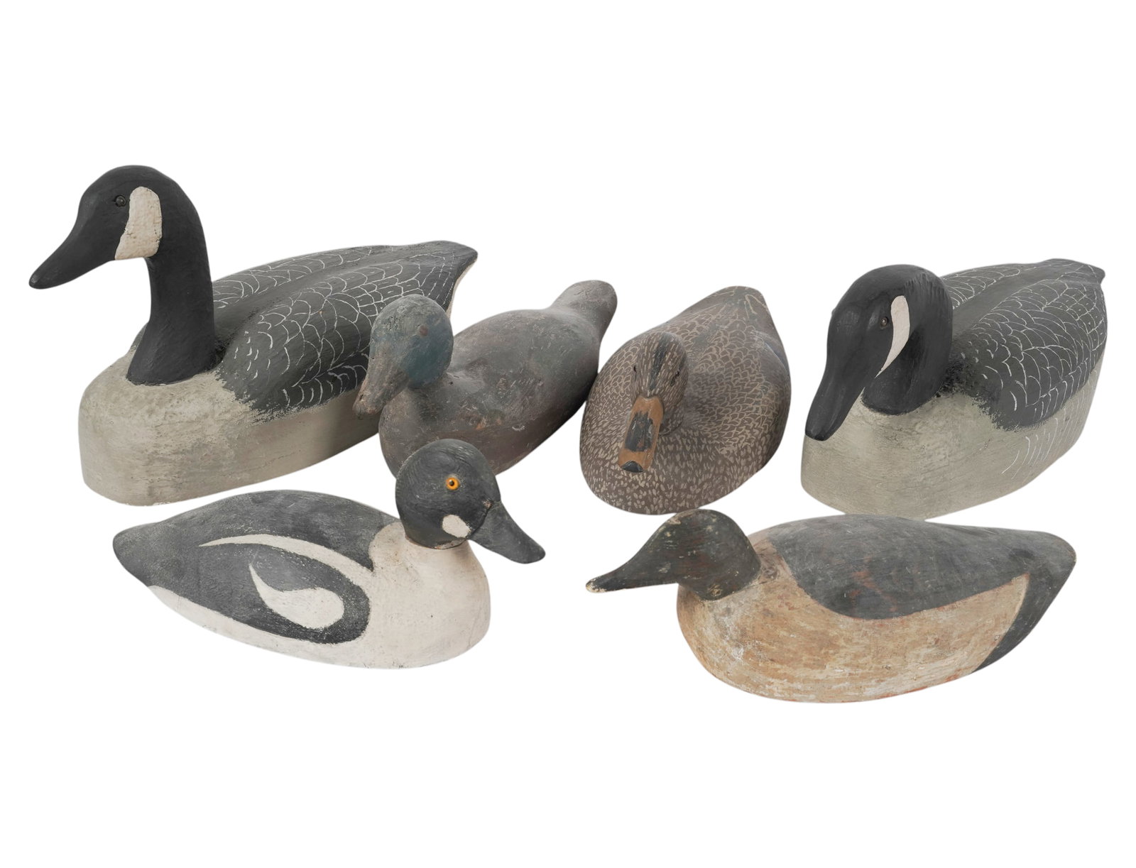 Group of Six Antique Wood Painted Decoy Ducks (1 of 9)