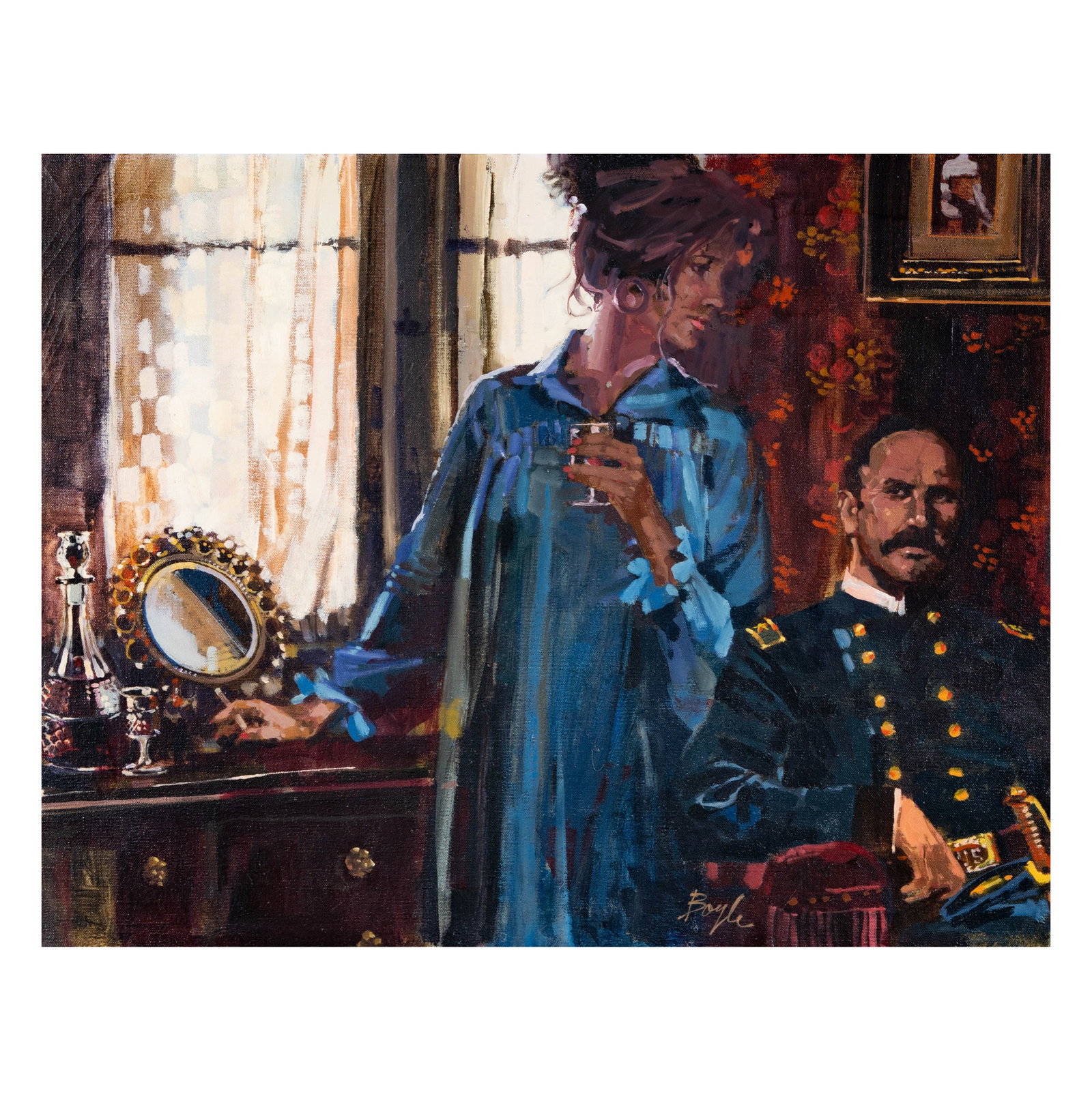 Neil Boyle (20th Century), Not the General Hooker: oil on canvas, signed lower left, titled to label verso, 22 x 28 in., frame: 30 3/4 x 36 3/4 in.