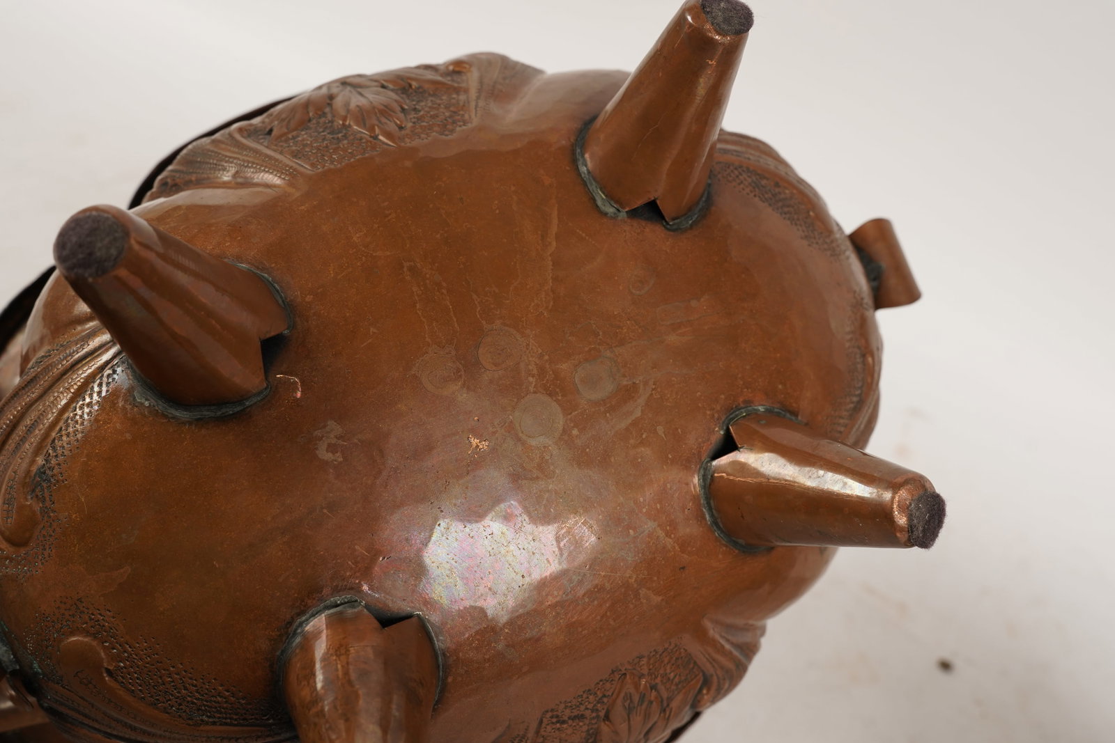 Two Embossed Copper Mexican Table Items - 11