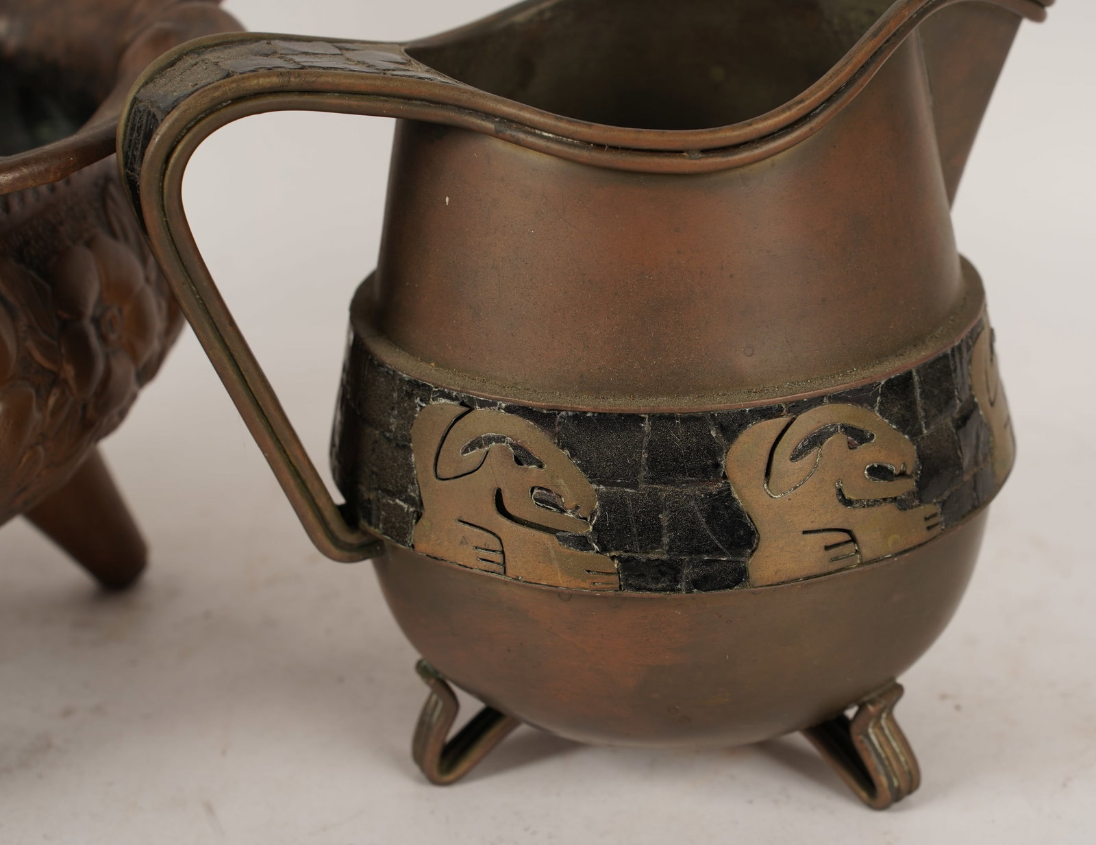 Two Embossed Copper Mexican Table Items - 6