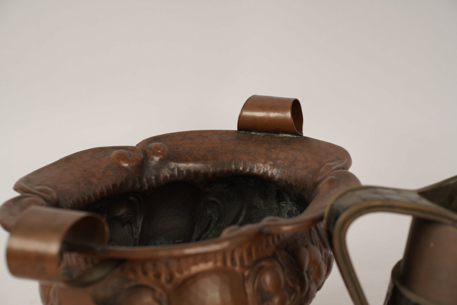 Two Embossed Copper Mexican Table Items - 8