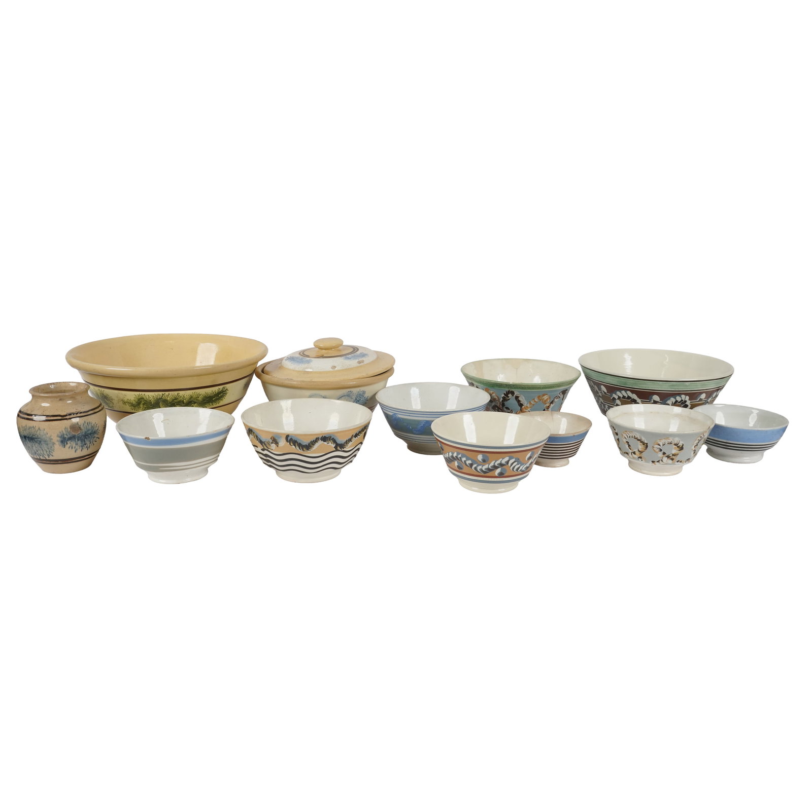 A Group of English Mochaware Bowls (1 of 14)