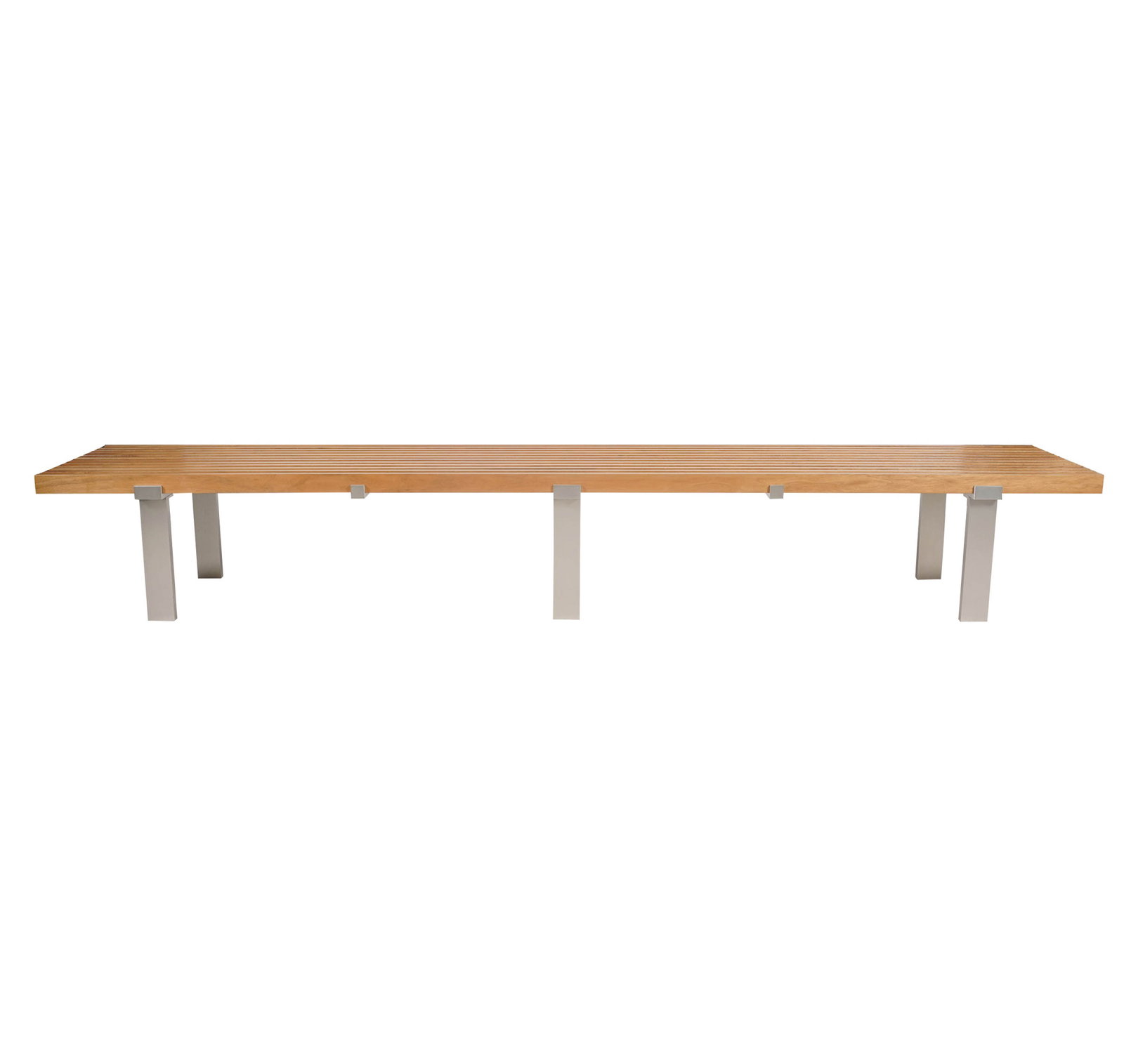 Modern Steel and Wood Slat Bench (1 of 11)
