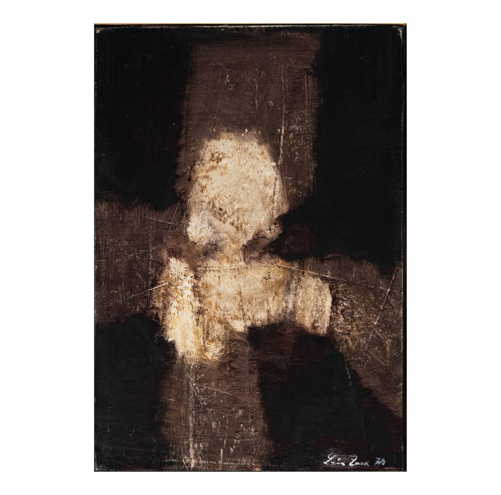 Leon Zach (Russian, 1892-1980): Abstract: oil on canvas, signed lower right, 21 1/2 x 15 in. frame, 24 1/4 x 17 3/4 in.