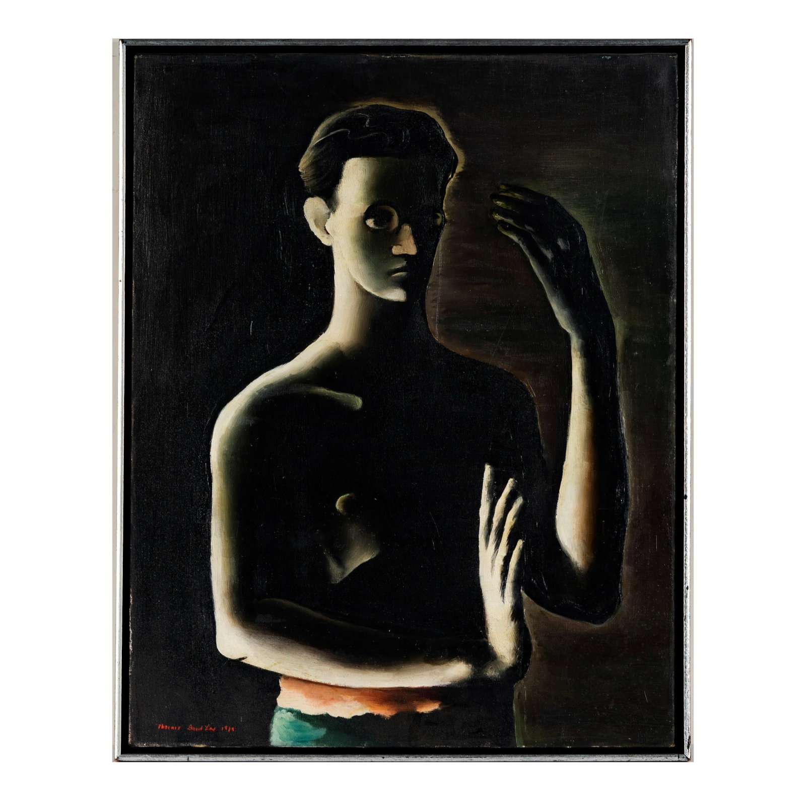 David Lax (American, 1910-1990), Self Portrait: oil on canvas, 1979, signed and dated lower left, 27 1/2 x 21 1/2 in.