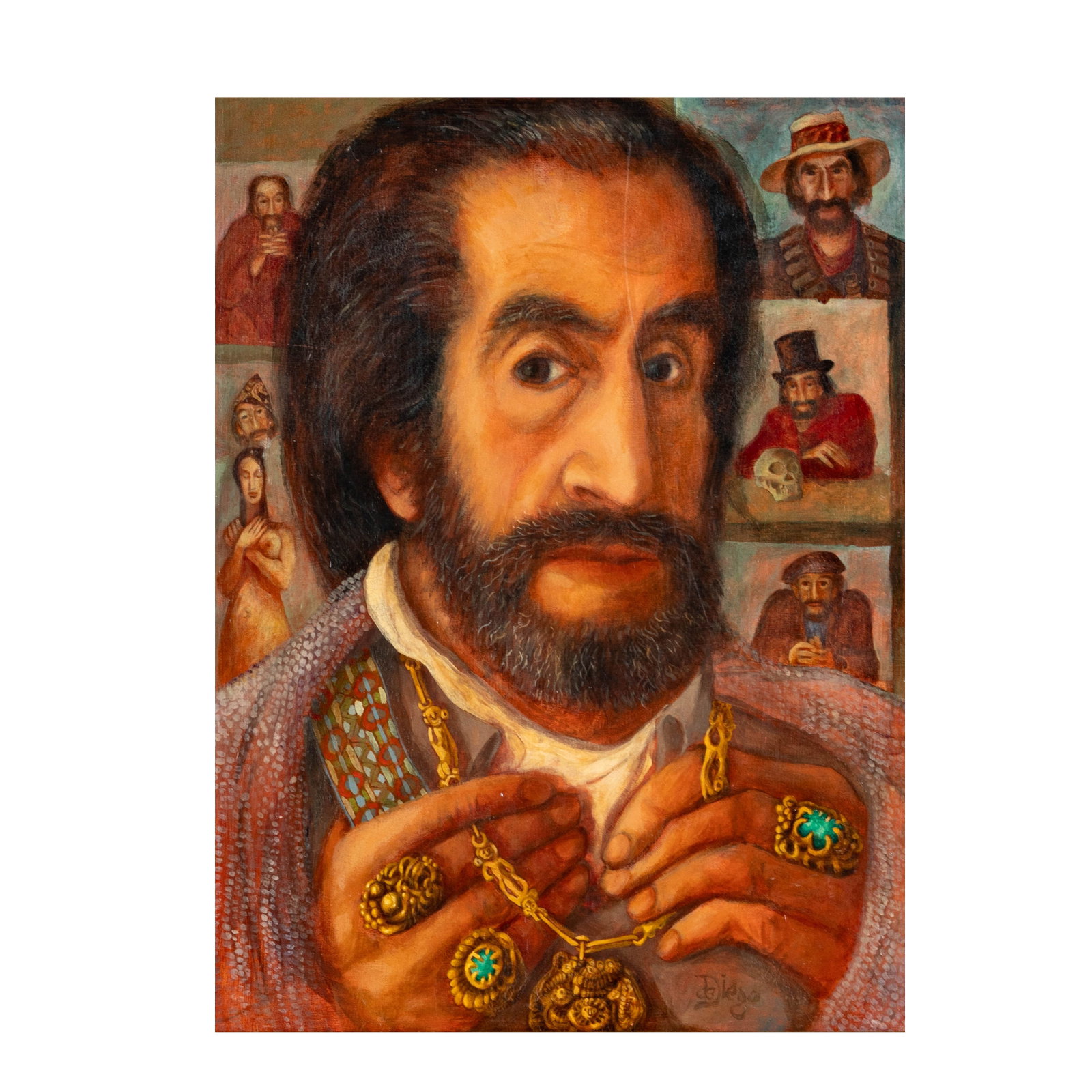 Julio De Diego (Spanish, 1900-1979): Portrait of his Life: oil on board, signed lower right, 24 x 18 in.