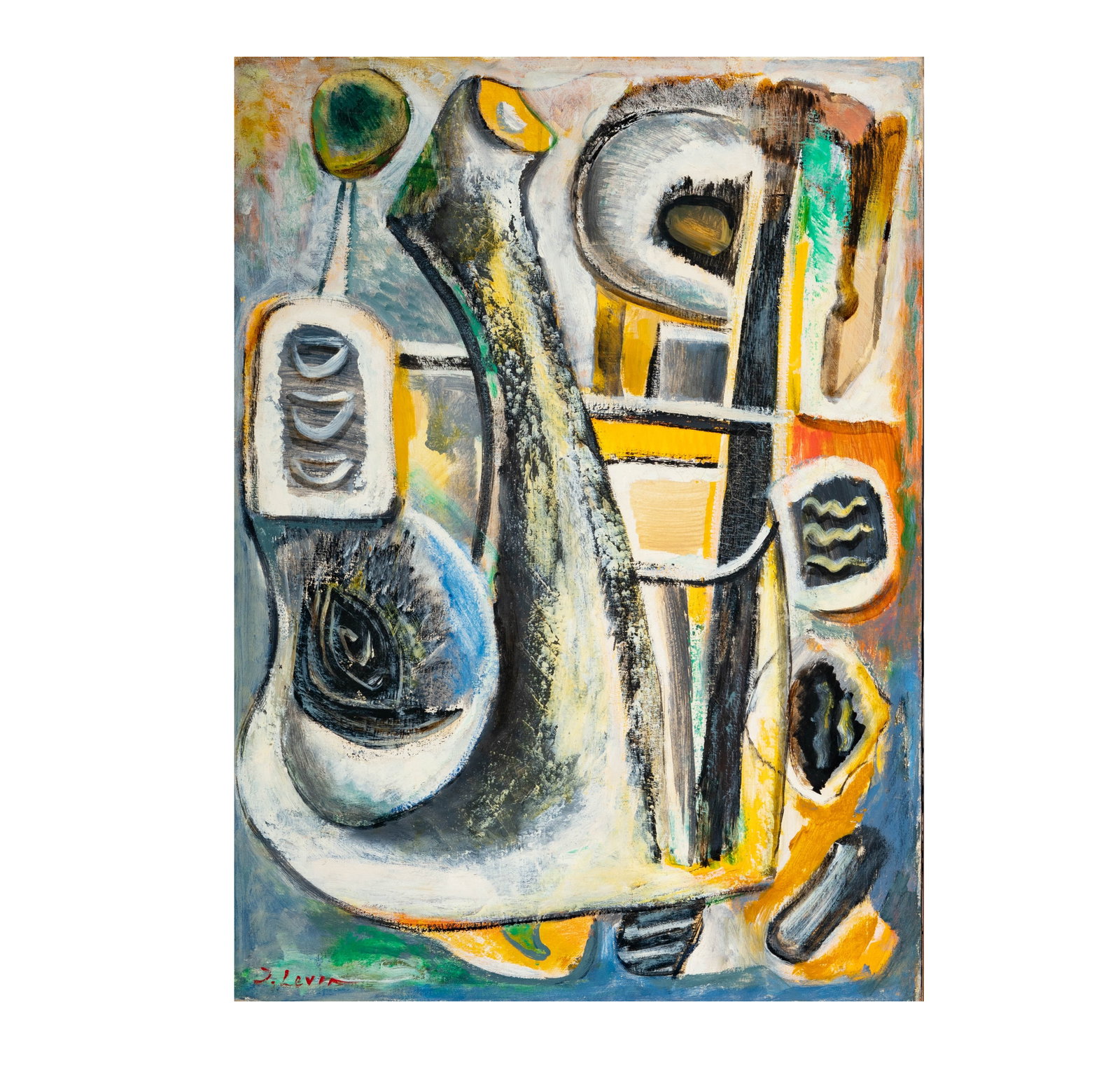 Joseph Levin (Russian, 1894 -1979): Abstract: oil on canvas, signed lower left, 30 x 22 in.