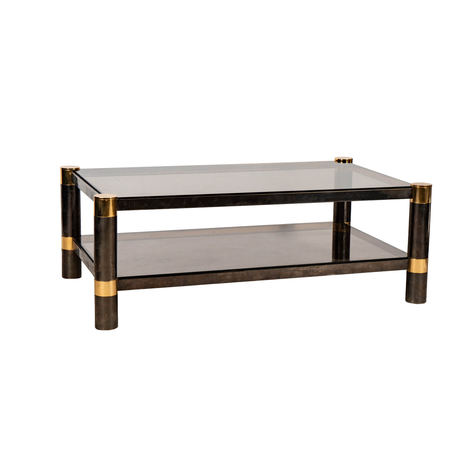 Karl Springer Gunmetal and Polished Brass Tiered Coffee Table (1 of 16)