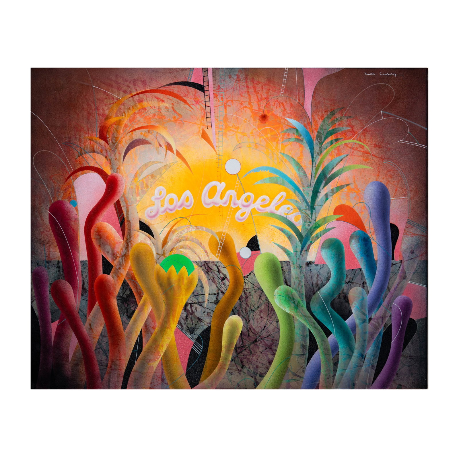 Yankel Ginzburg (b. 1945), Los Angeles: oil on canvas, signed upper right, 32 x 40 in., frame: 43 x 51 in.