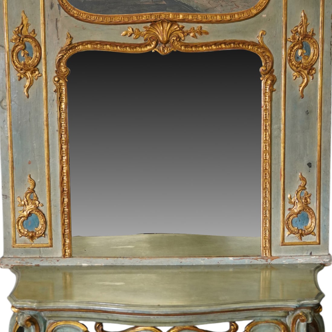 Italian Painted Console and Mirror - 3